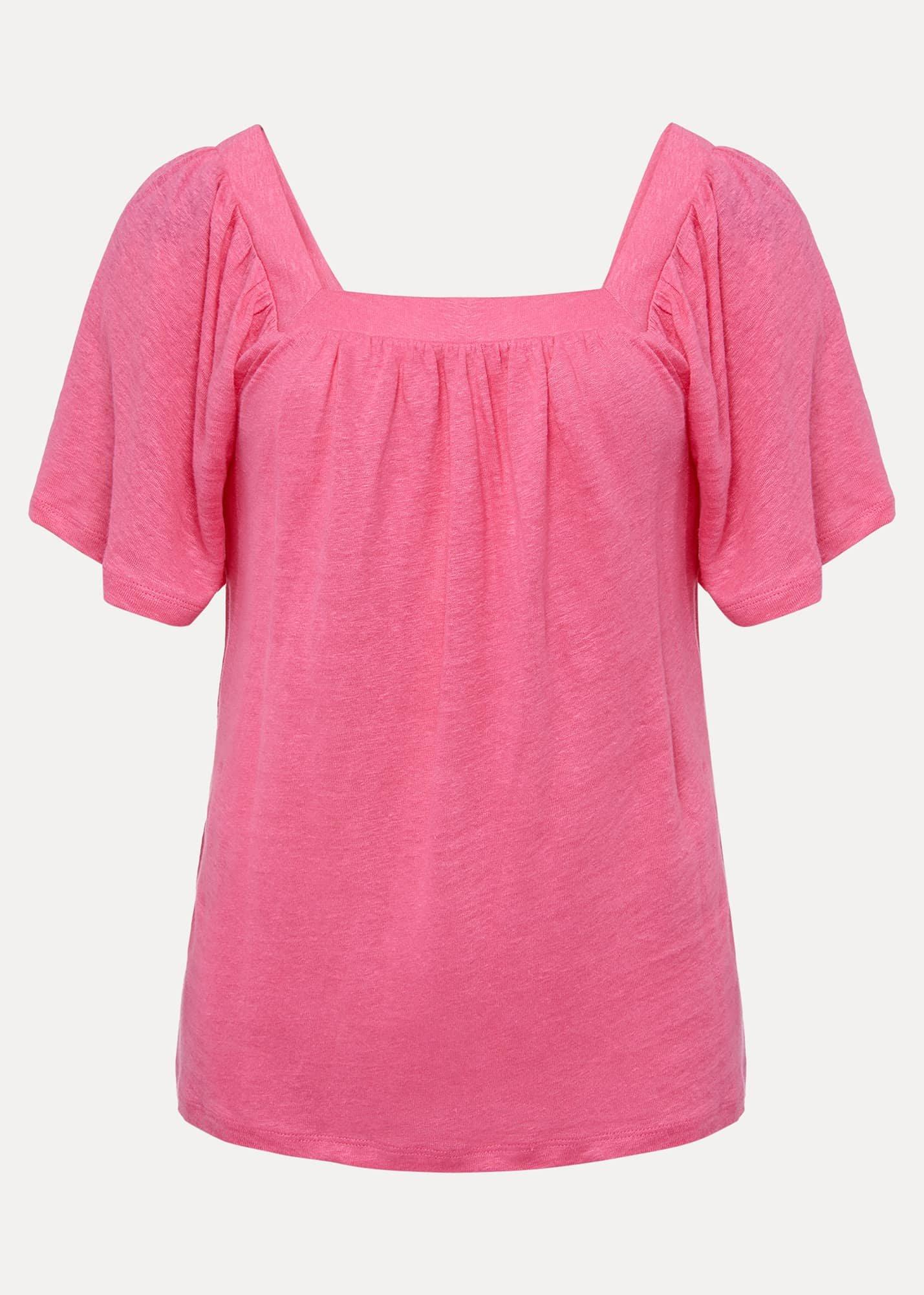 Saffy Linen Flutter Sleeve Top