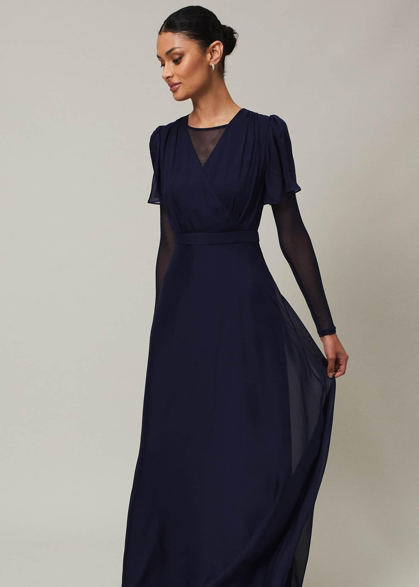 Eleena Navy Mesh Top