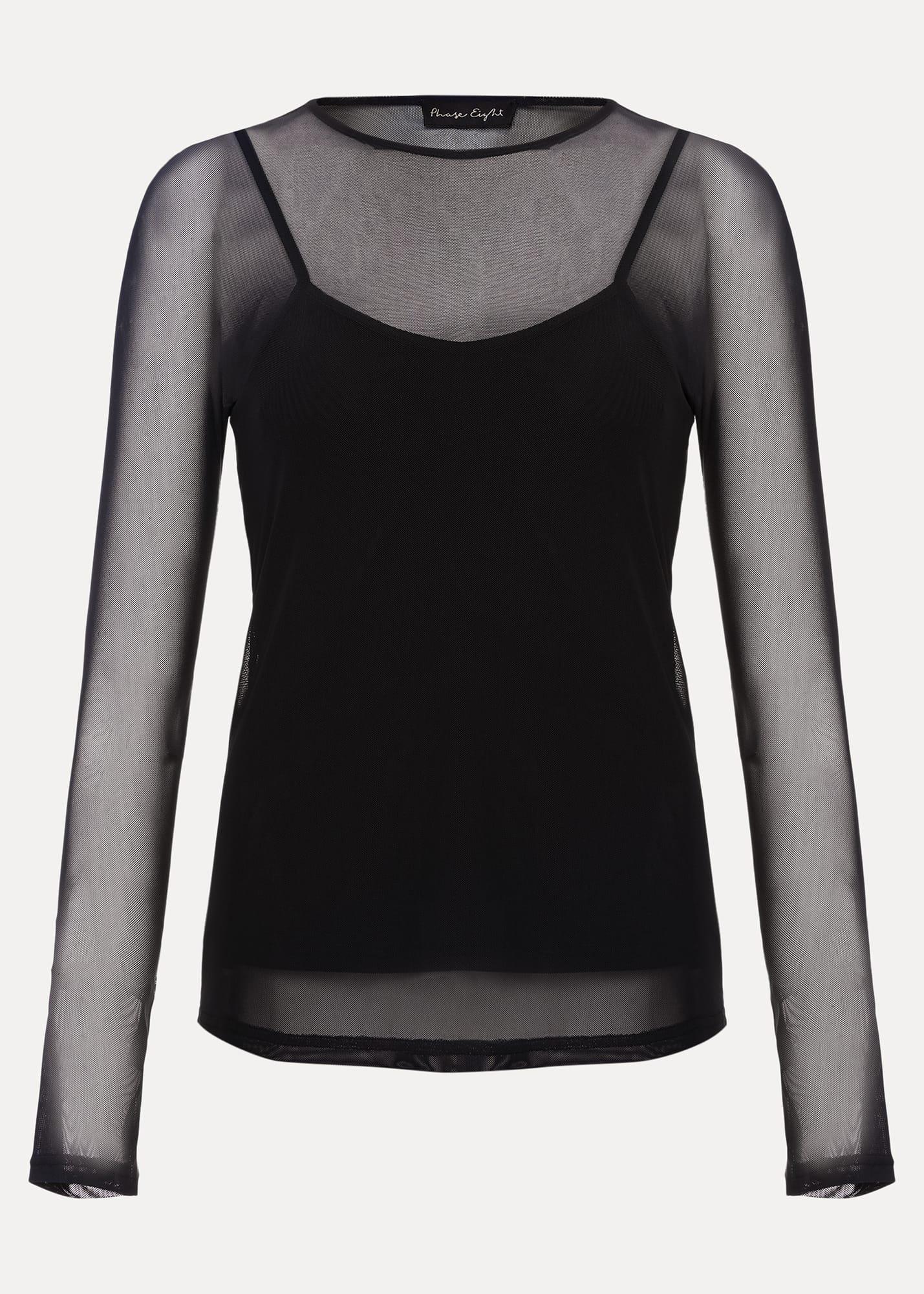 Eleena Black Mesh Top