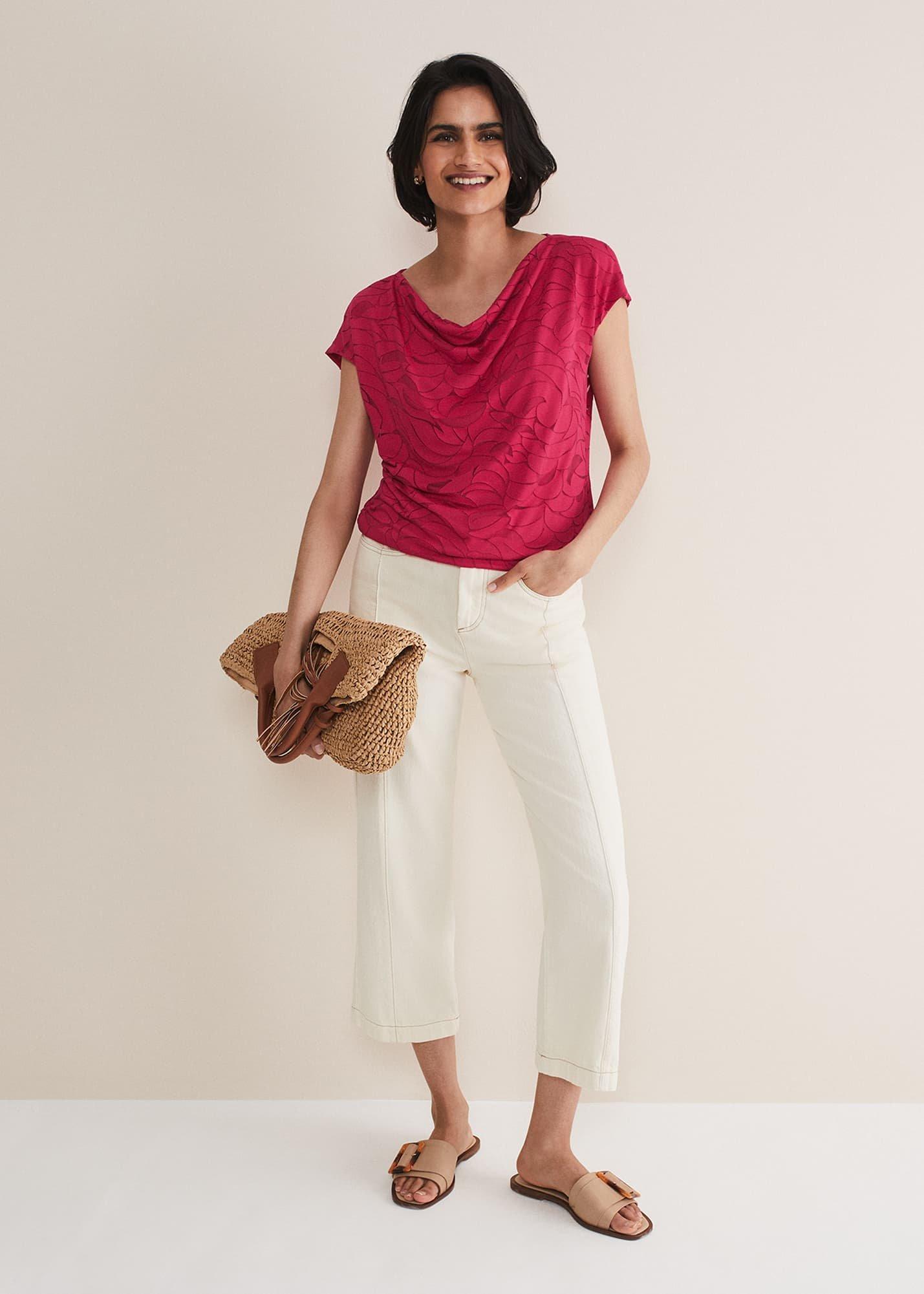 Trishna Burnout Cowl Neck Top