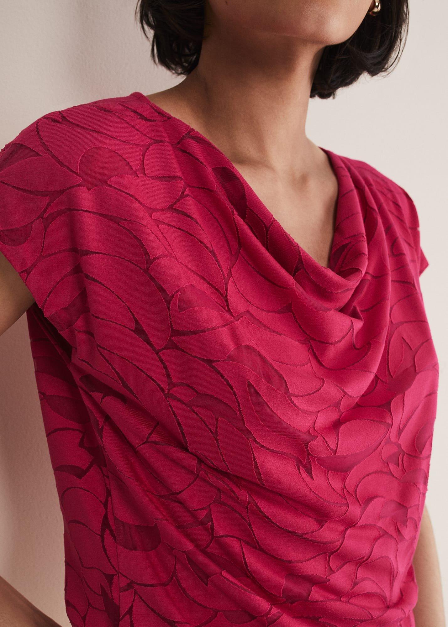 Trishna Burnout Cowl Neck Top