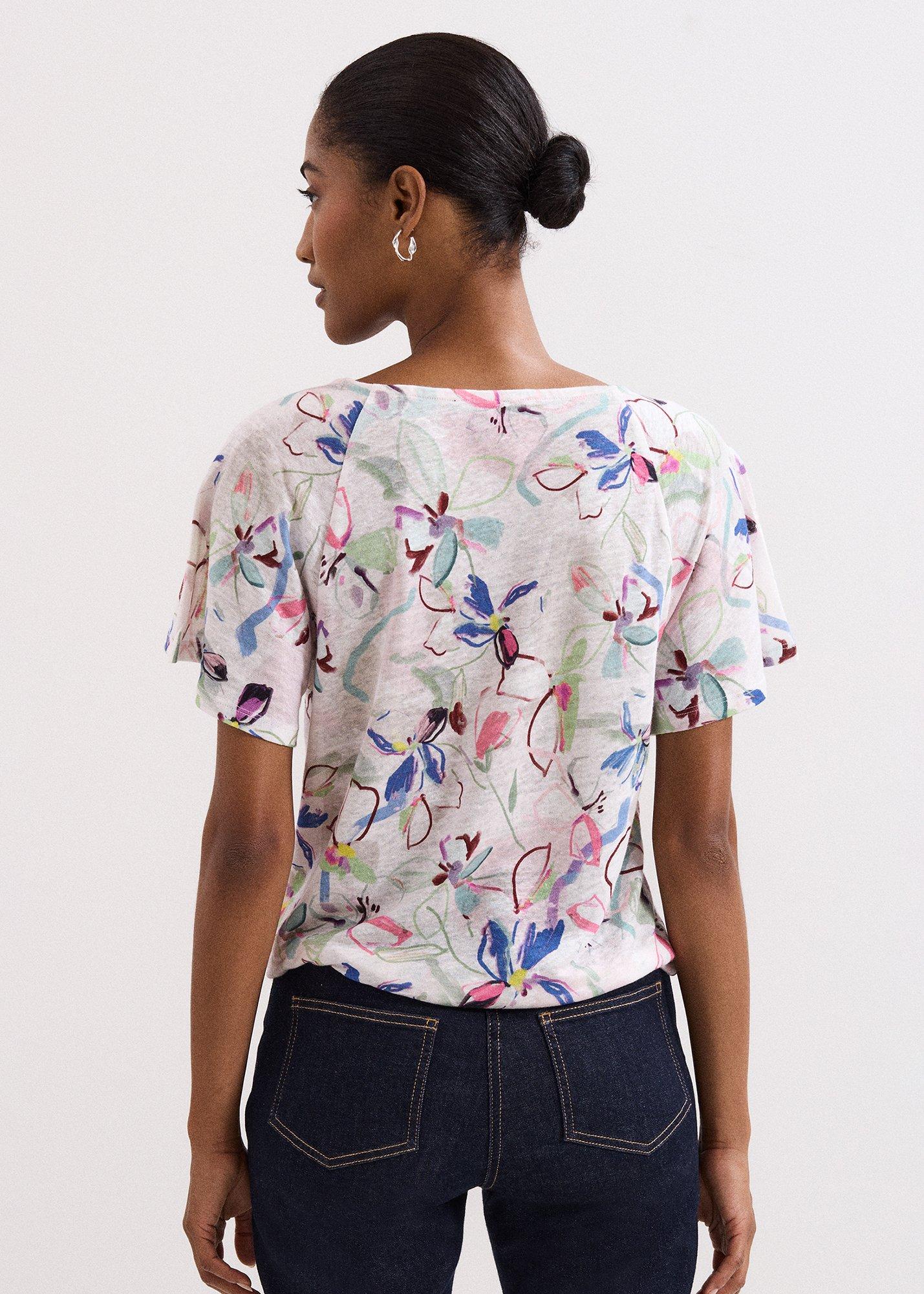 Joanna Squiggle Linen Top