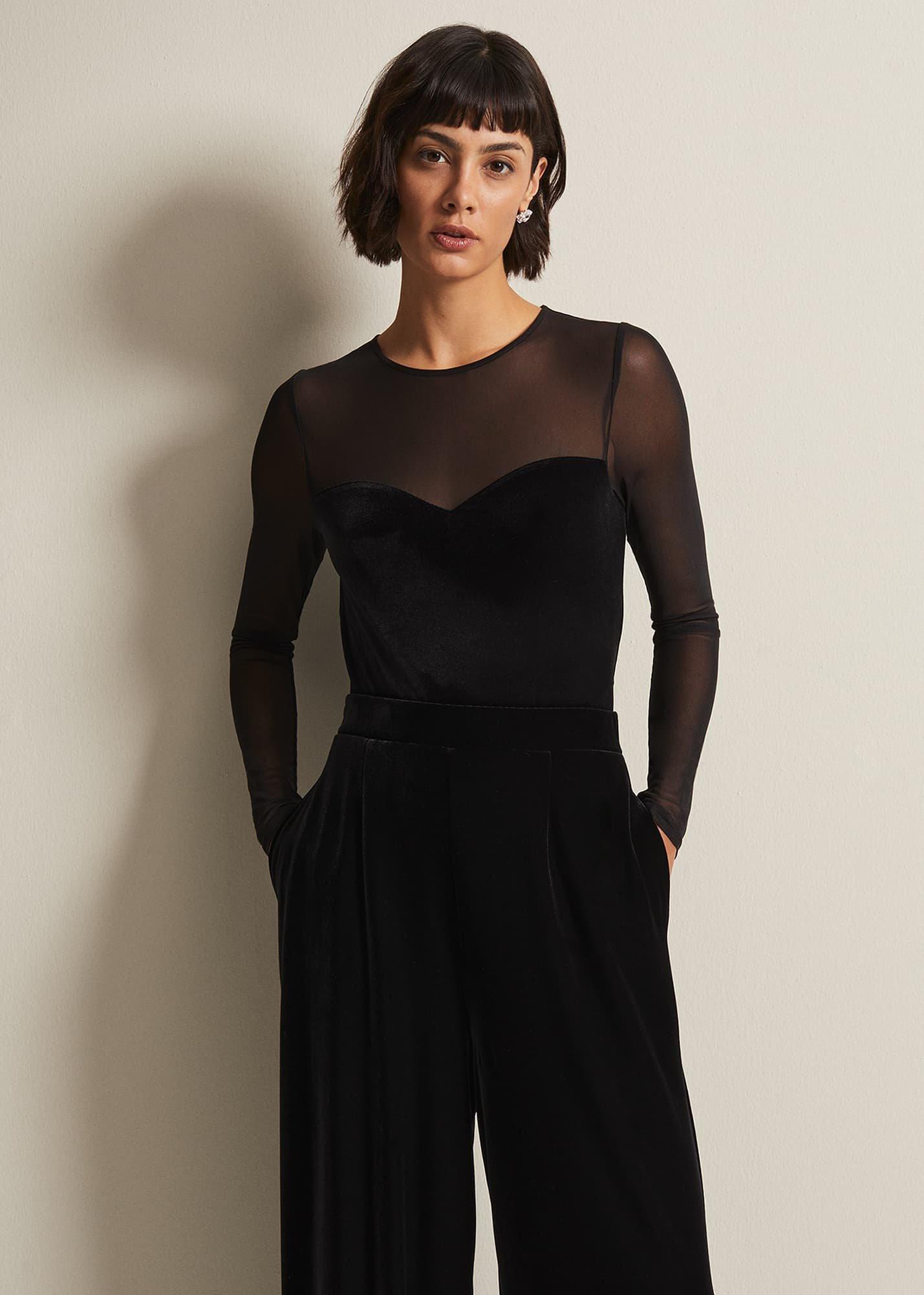 Elouise Velvet Mesh Top