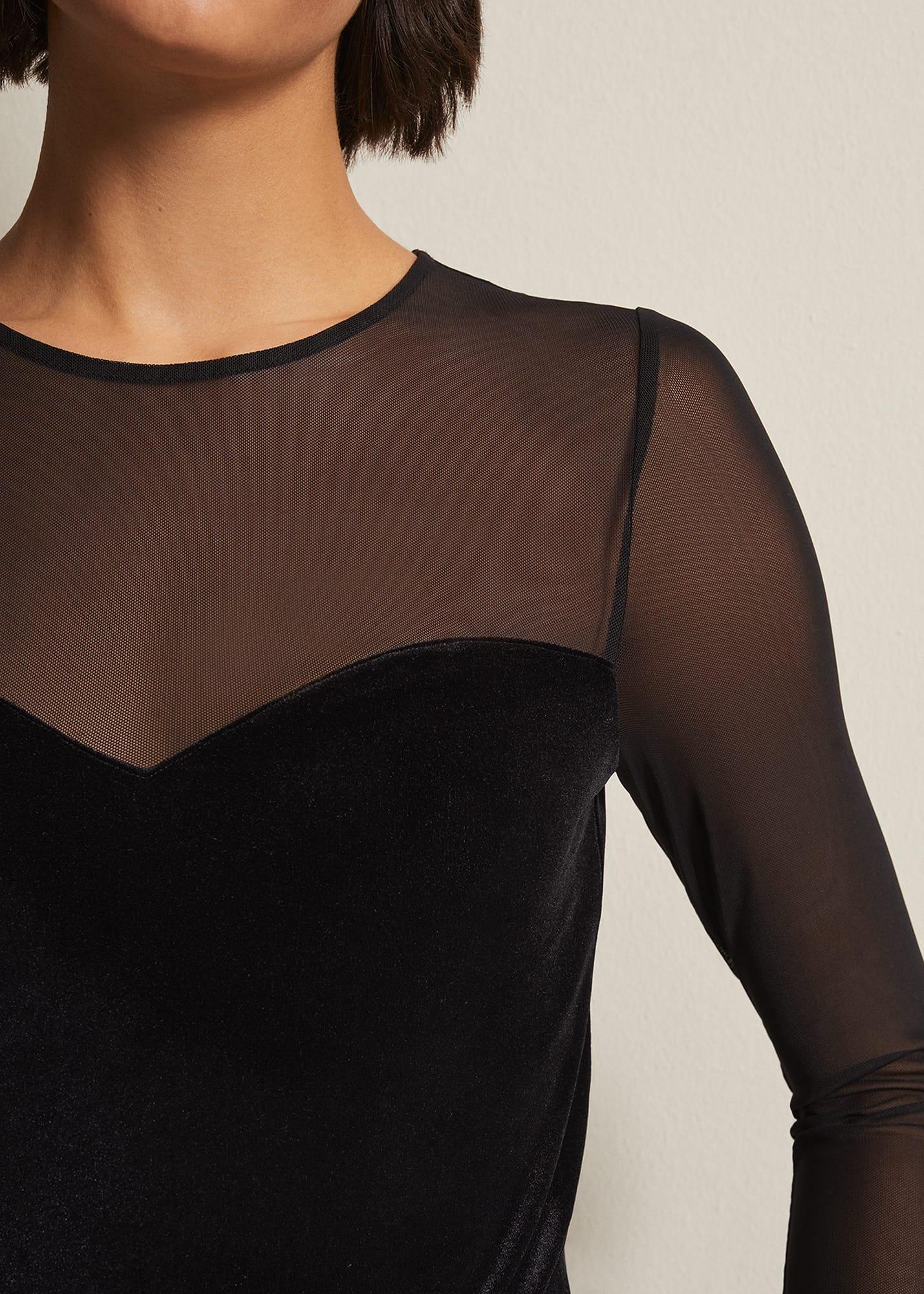 Elouise Velvet Mesh Top
