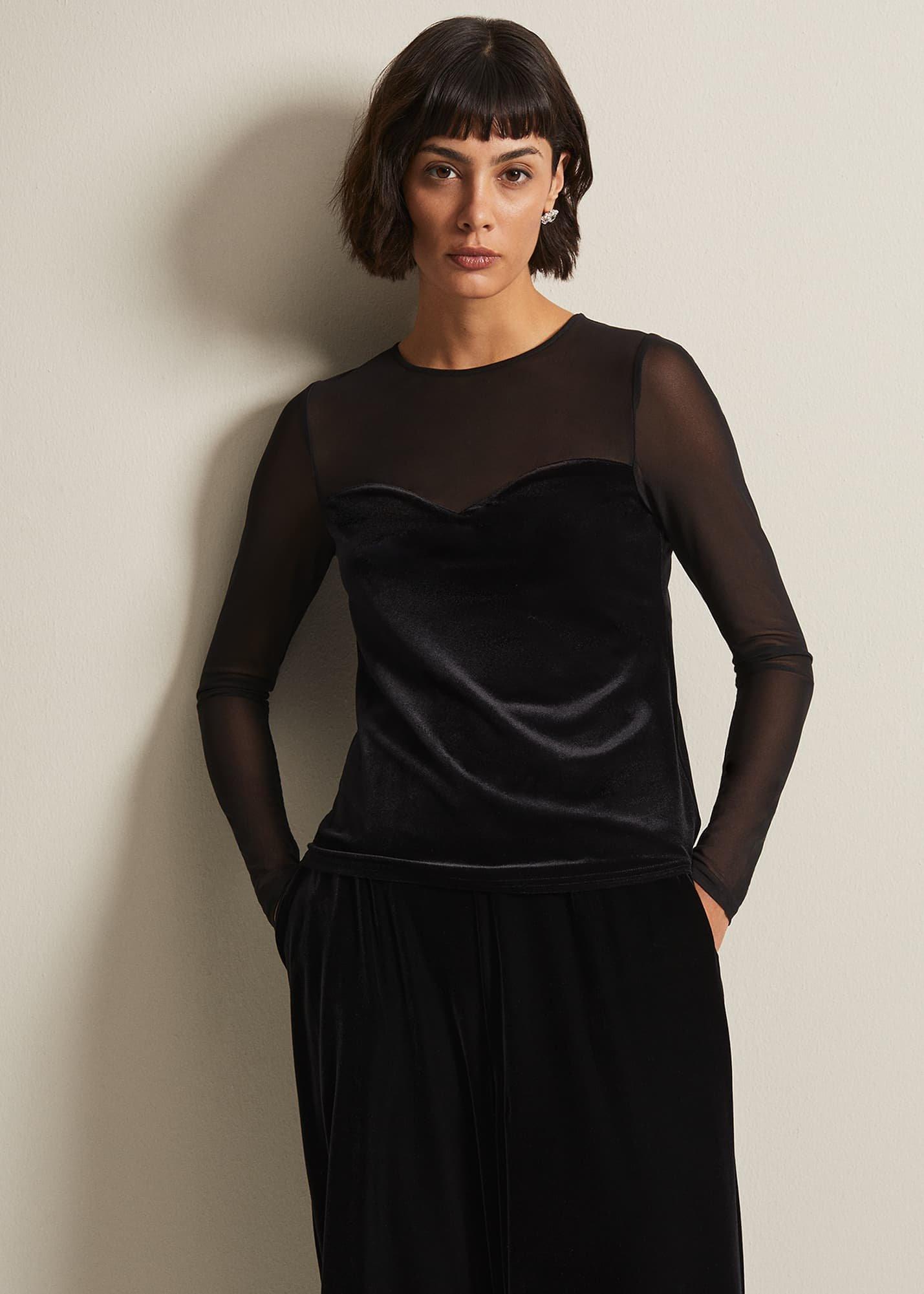 Elouise Velvet Mesh Top