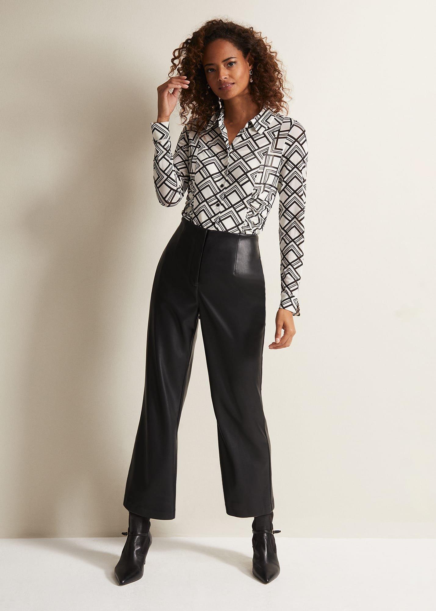 Zaylia Geo Mesh Print Shirt