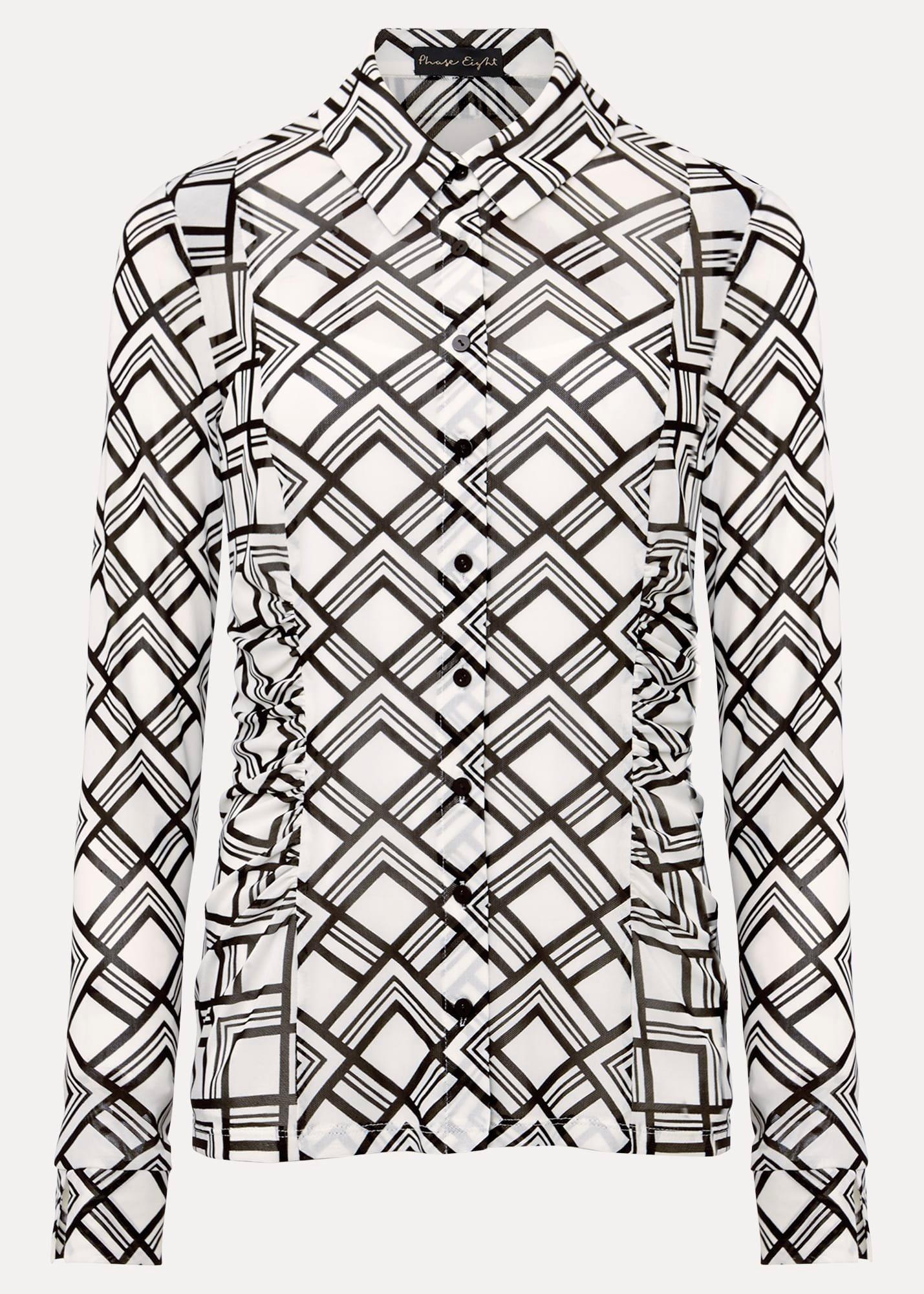 Zaylia Geo Mesh Print Shirt