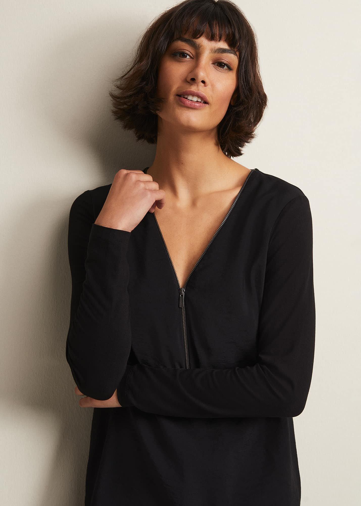 Alaina Longline Zip Detail Tunic
