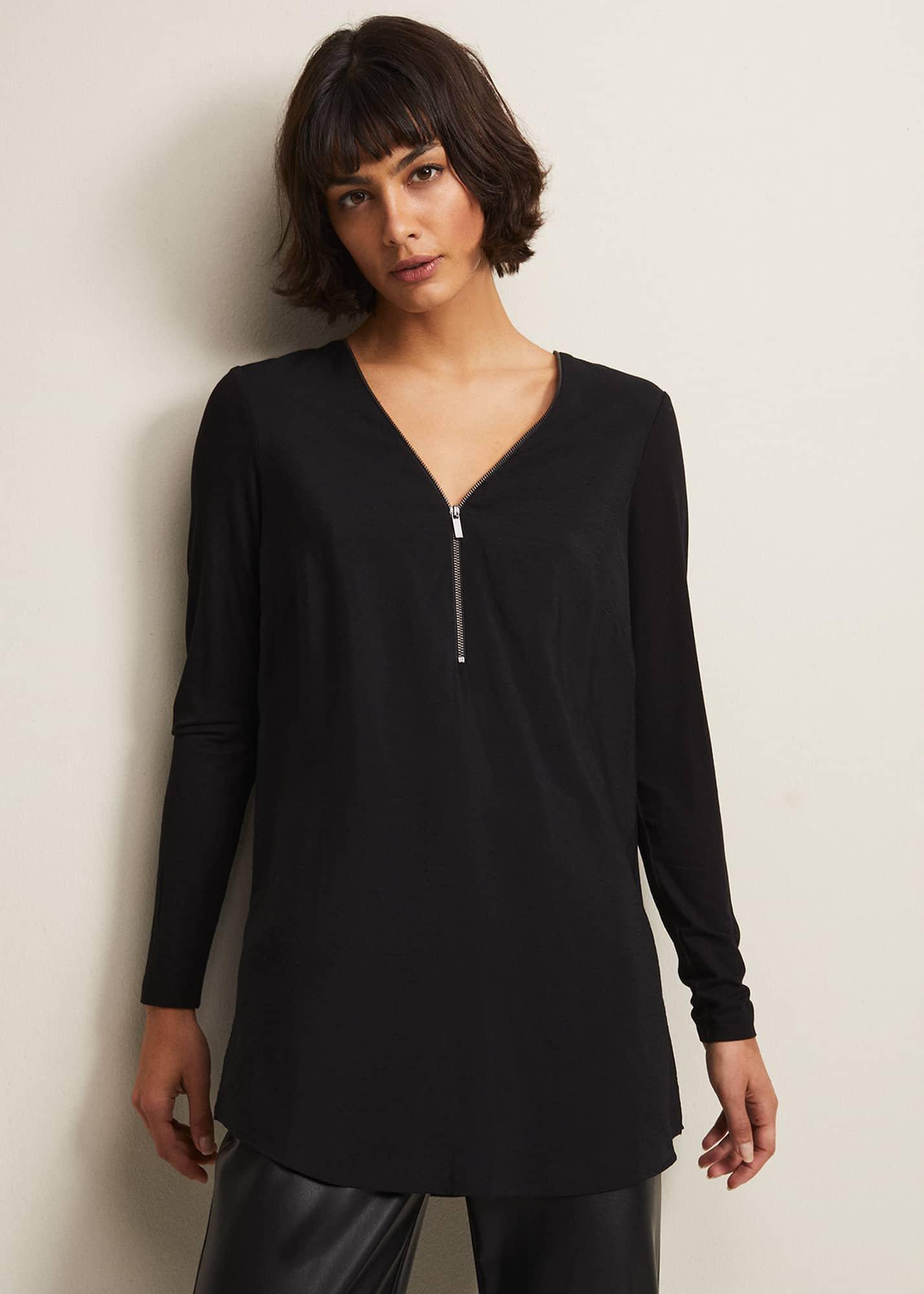 Alaina Longline Zip Detail Tunic