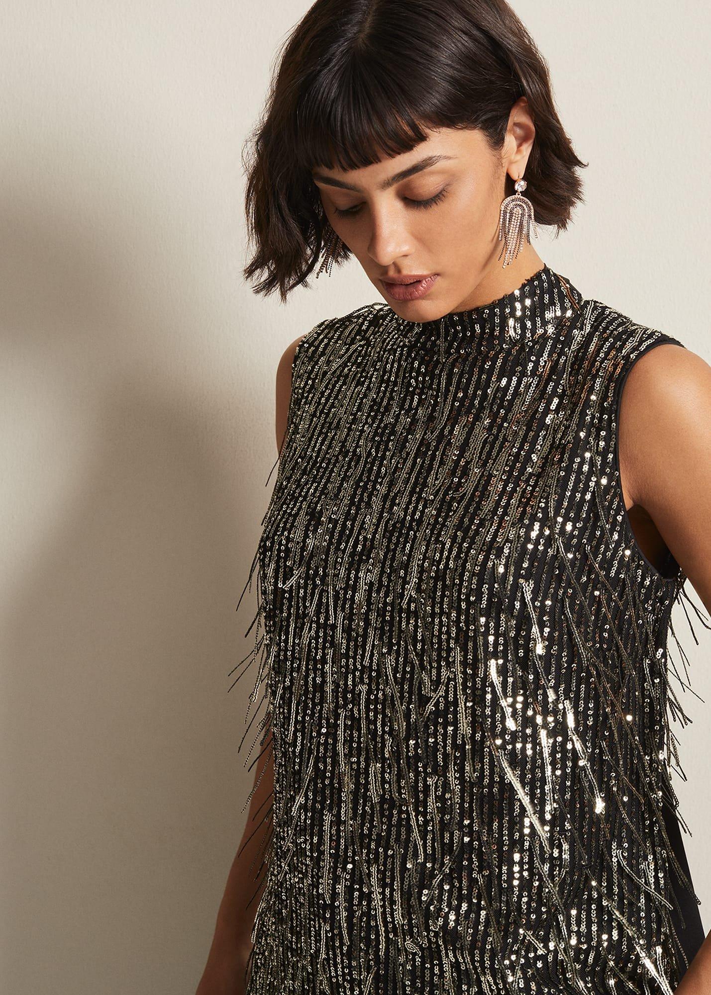 Kerrie Tassel Sequin Top