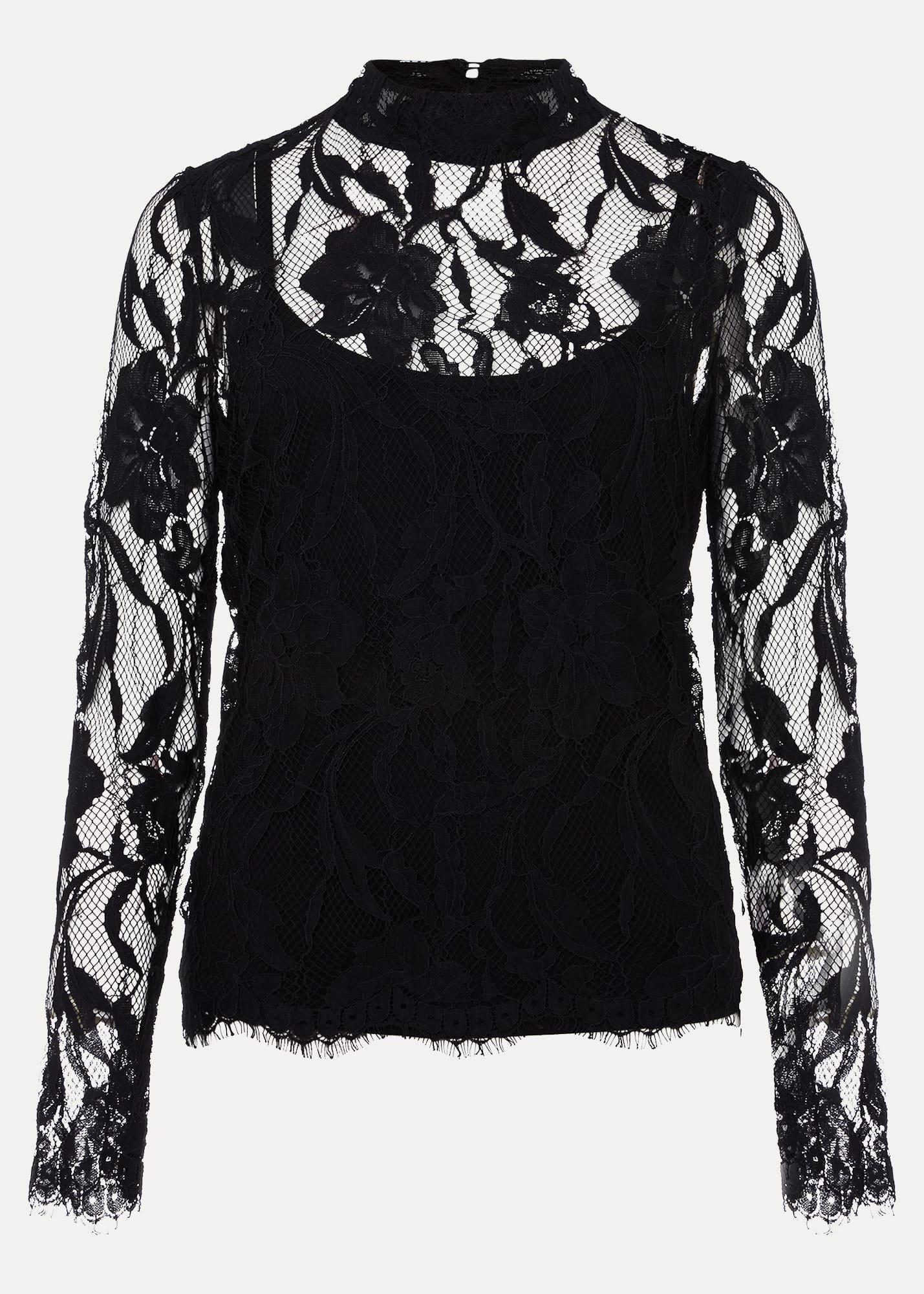 Lara Black Lace Top