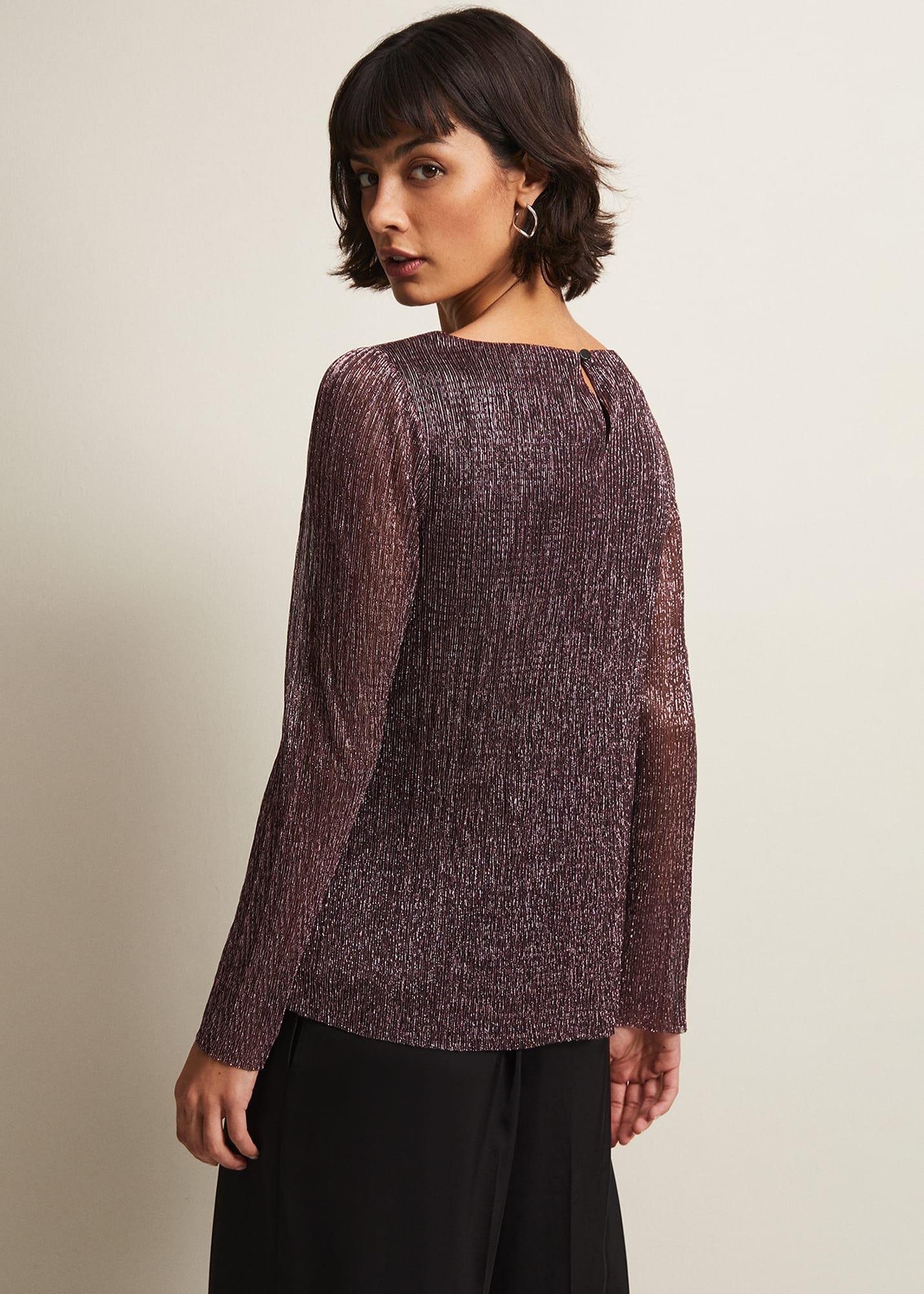 Alix Sparkly Plisse Top