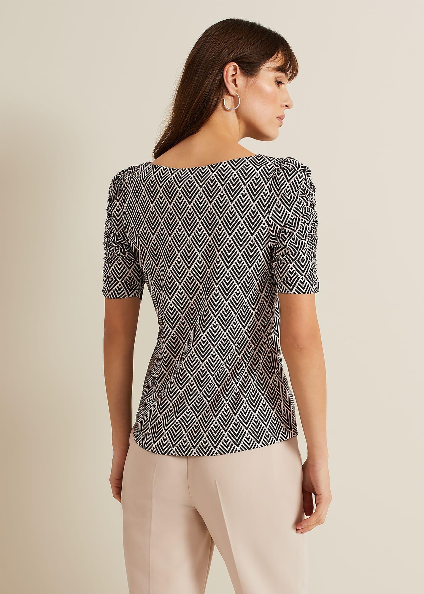Evelyn Geo Print Top