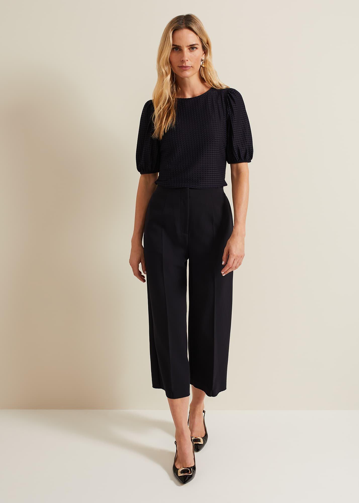 Adley Texture Bubble Sleeve Top