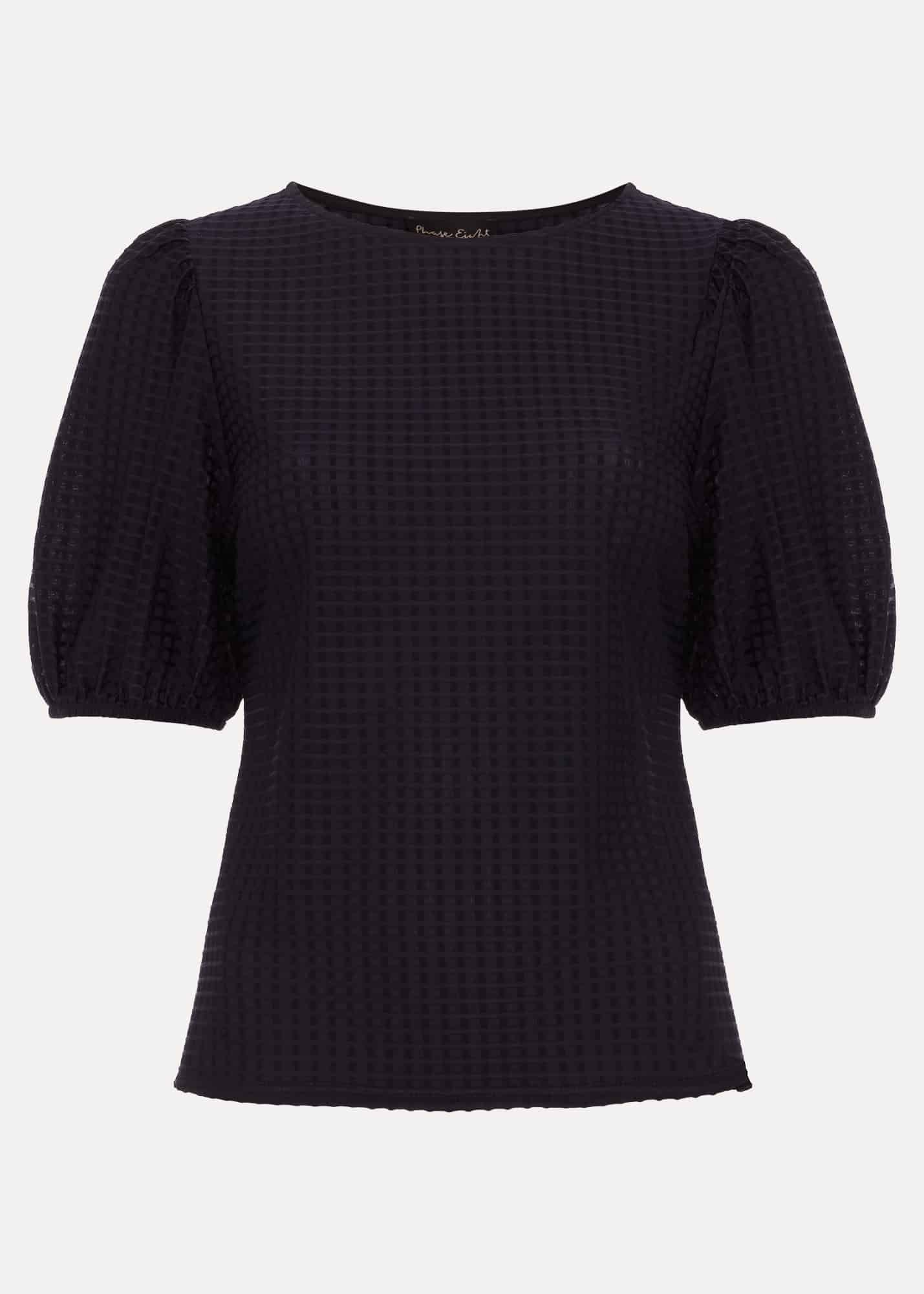 Adley Texture Bubble Sleeve Top