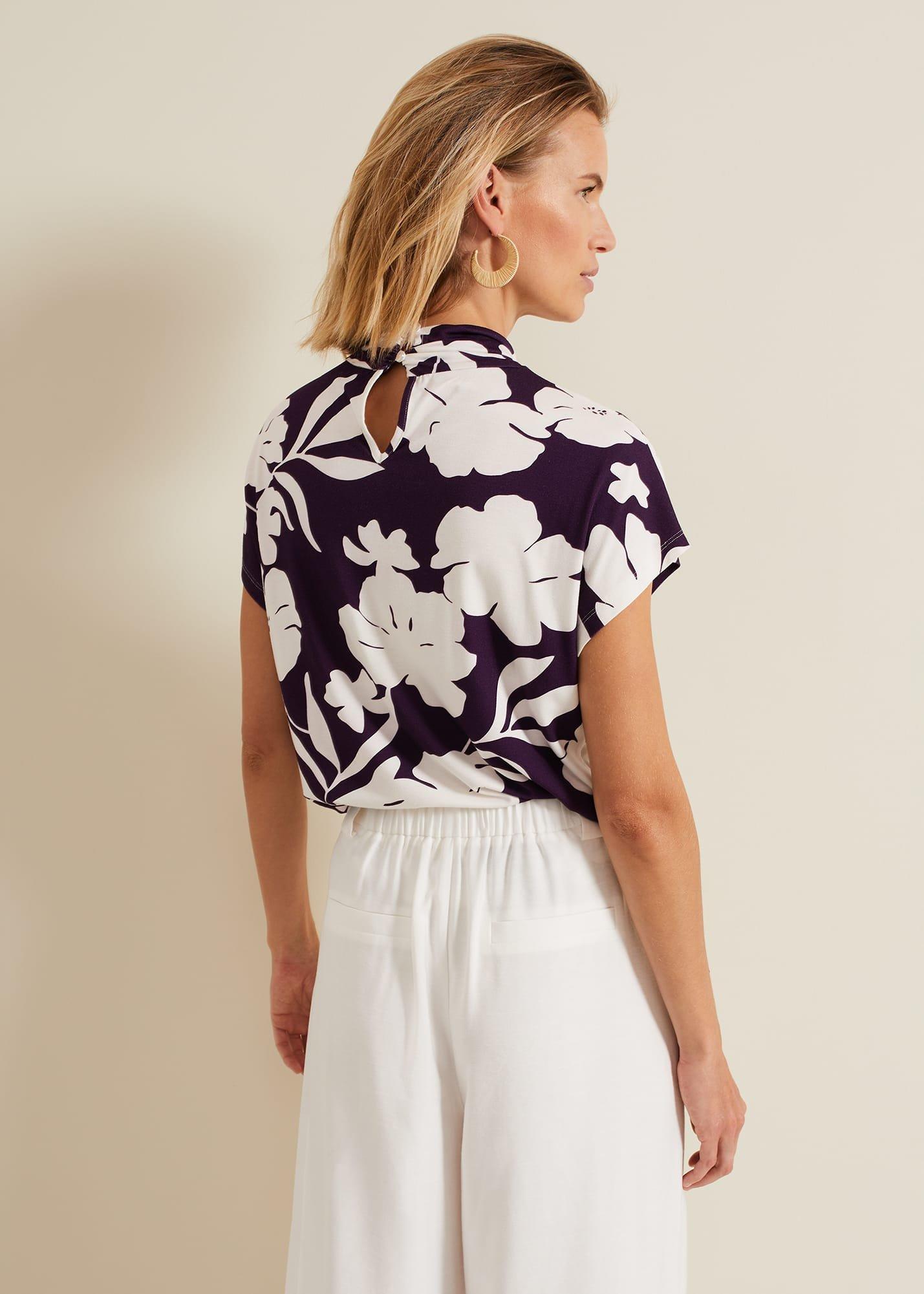 Farley Floral Twist Neck Top