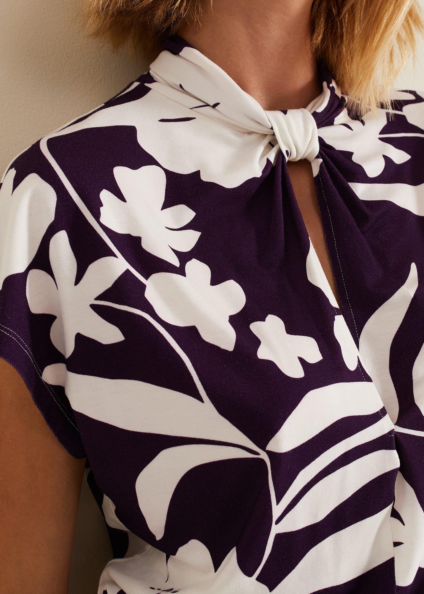 Farley Floral Twist Neck Top