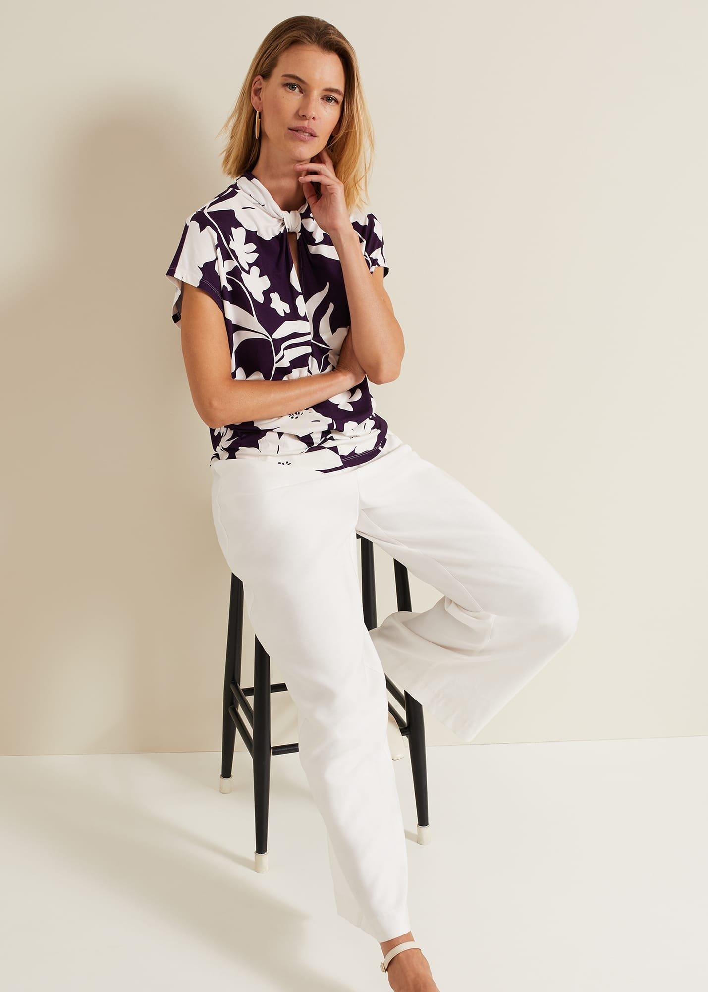 Farley Floral Twist Neck Top