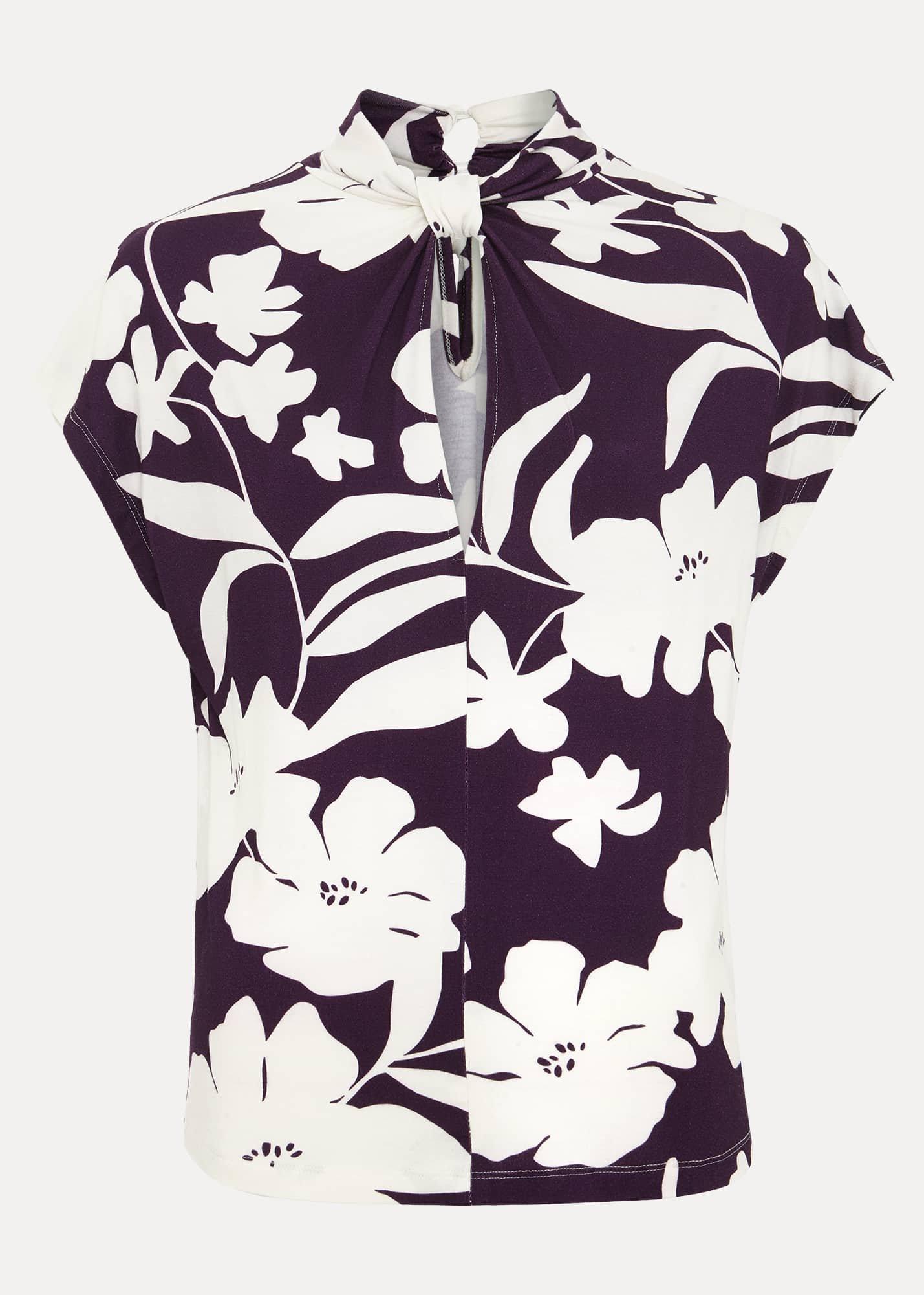 Farley Floral Twist Neck Top