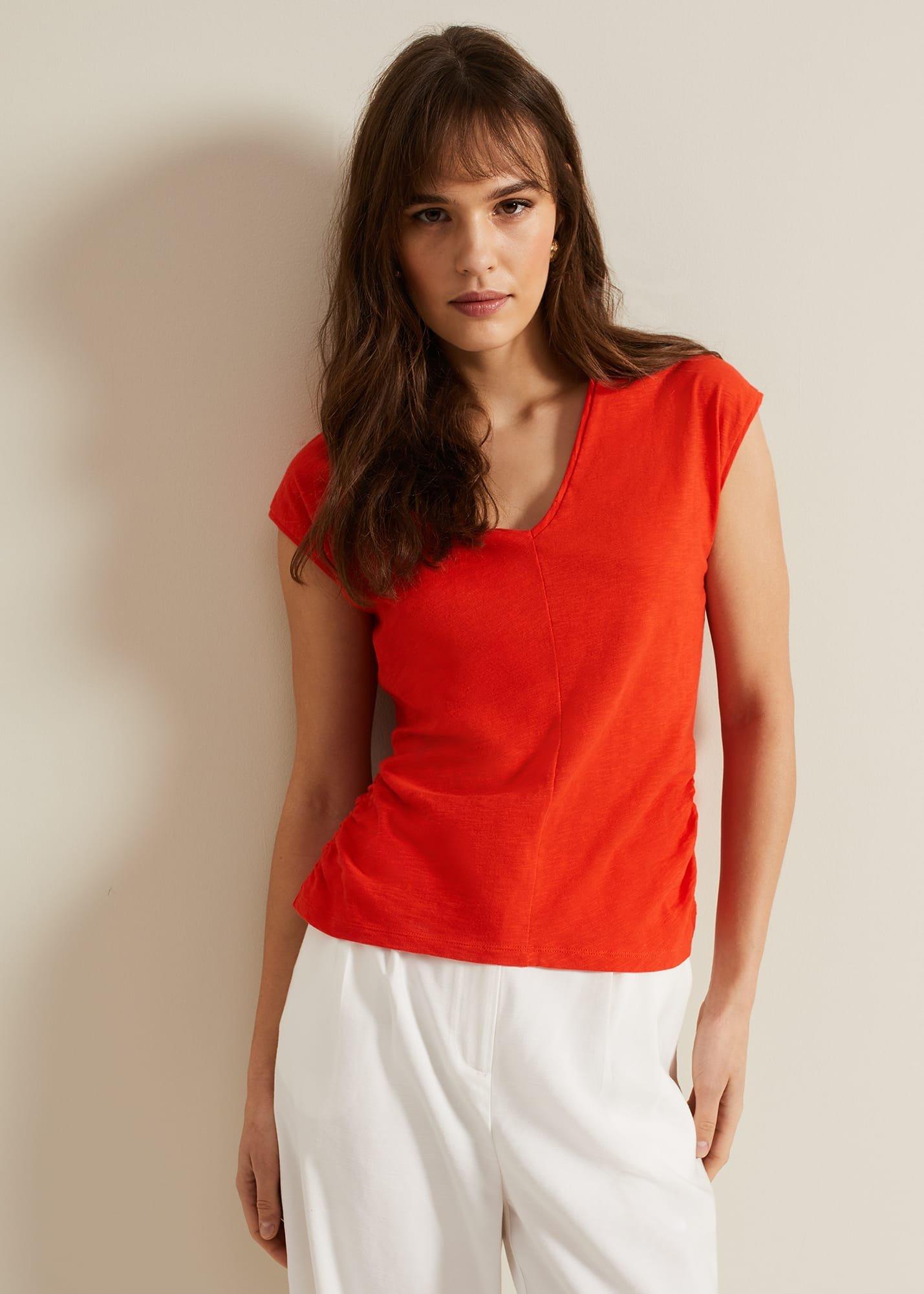 Jenny V Neck Ruched Top
