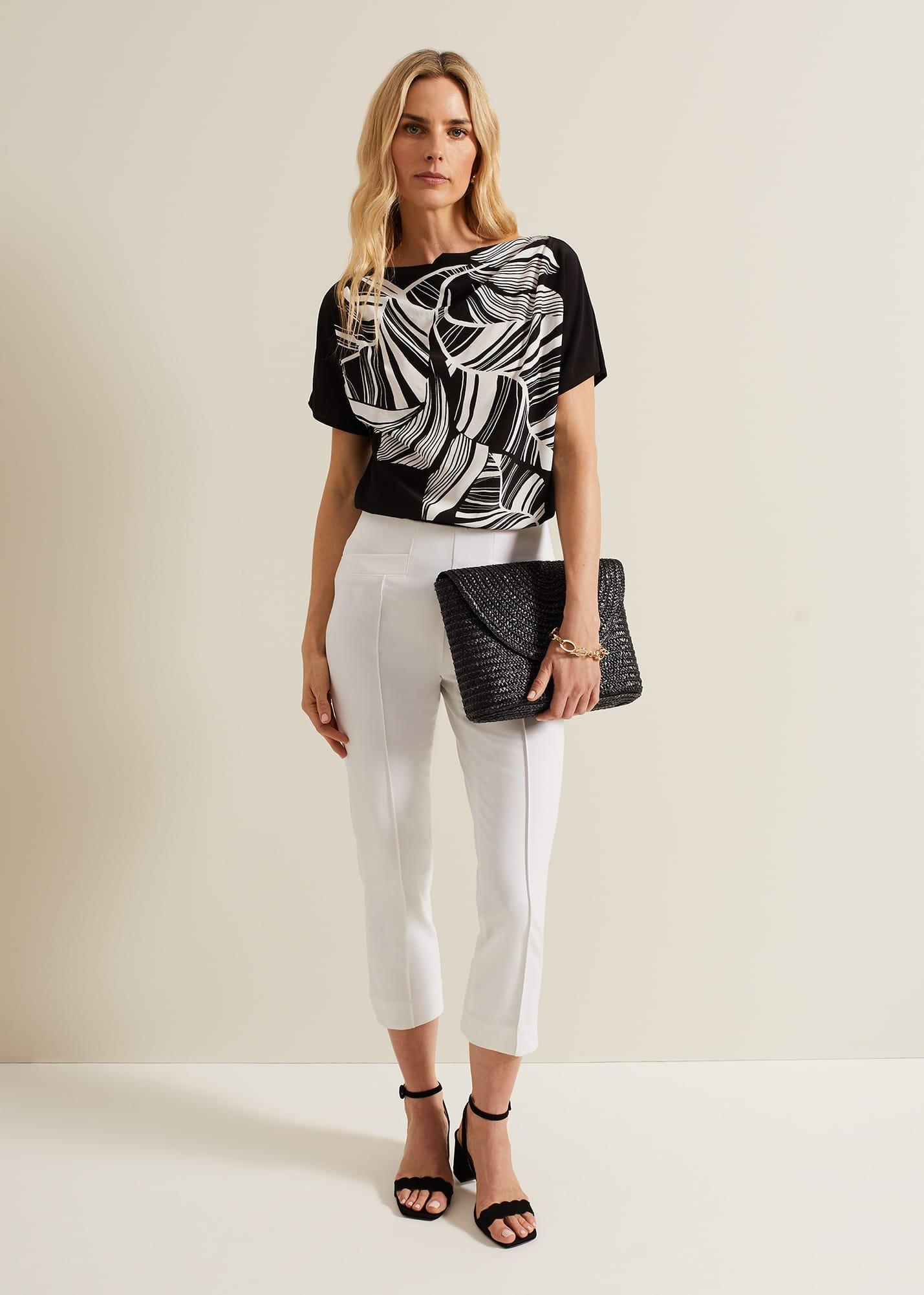 Lyra Woven Front Print Top