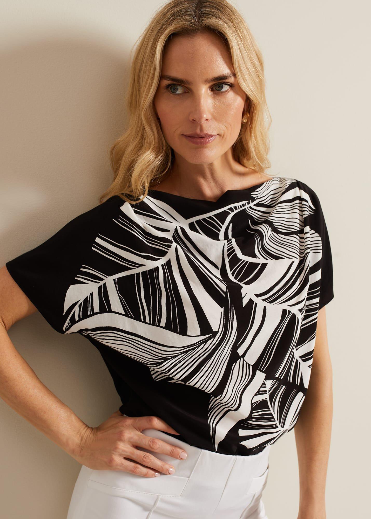 Lyra Woven Front Print Top
