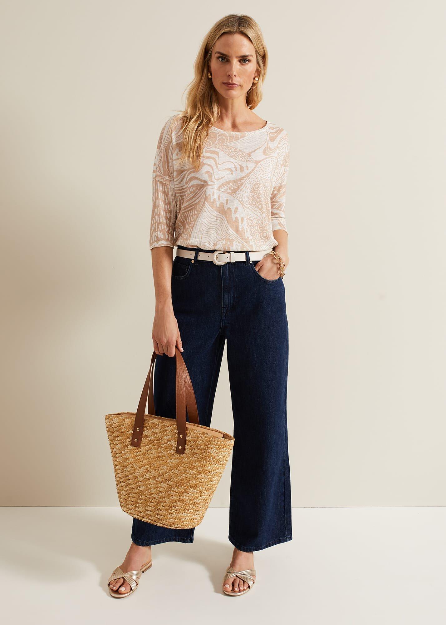 Nori Printed Linen Top