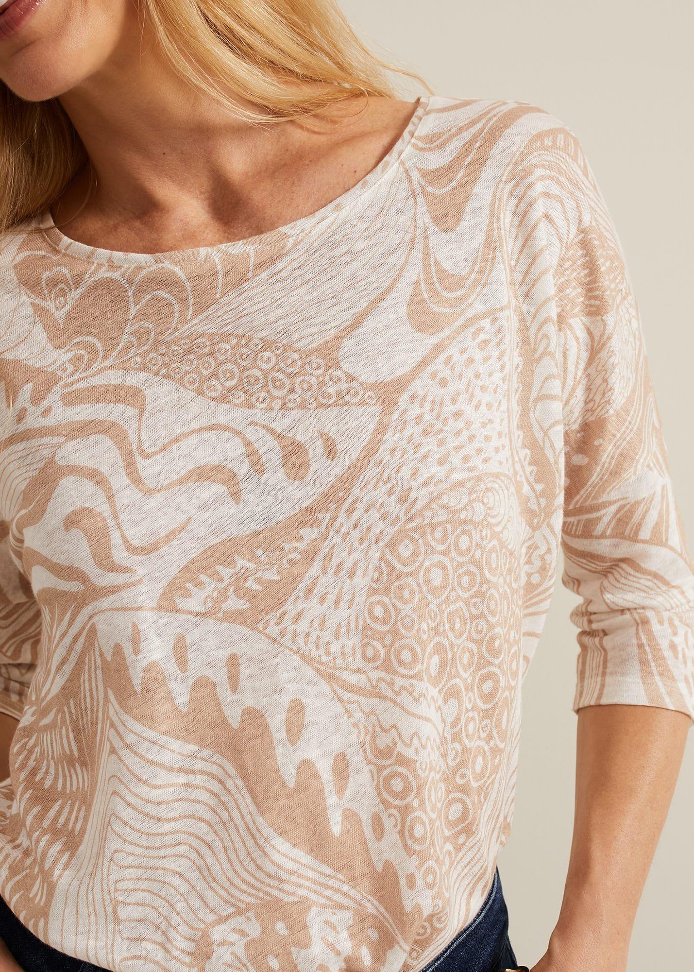 Nori Printed Linen Top