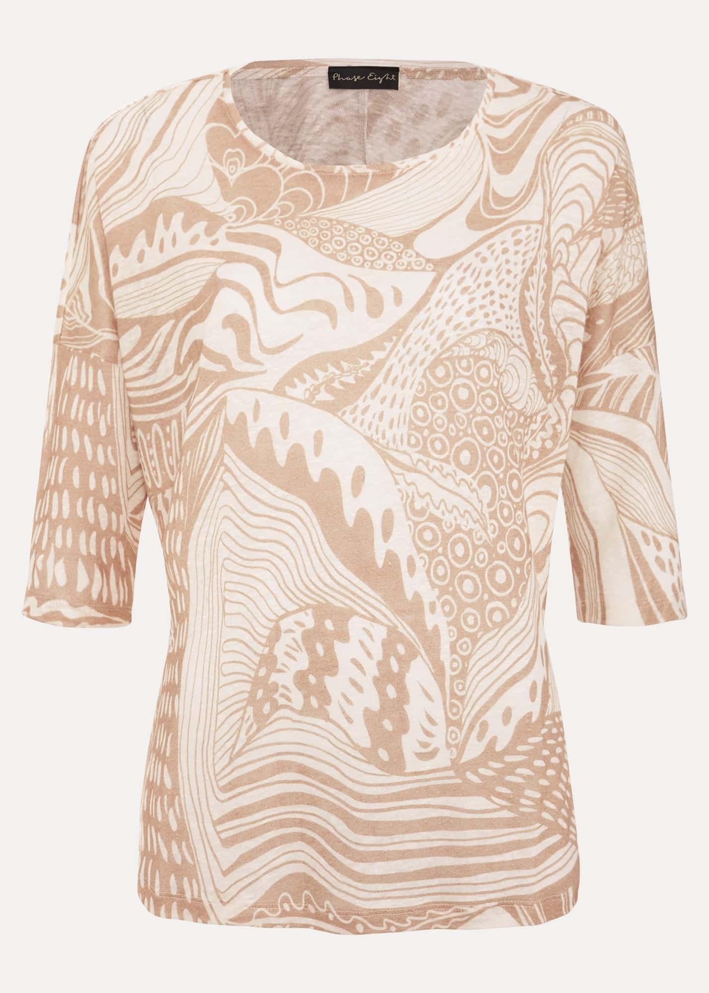 Nori Printed Linen Top