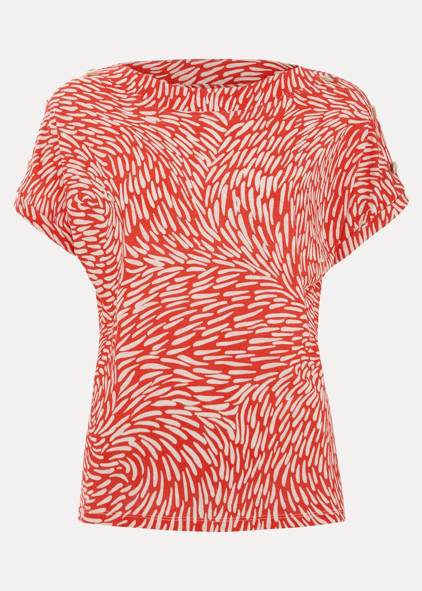 Suzie Button Detail Printed Top