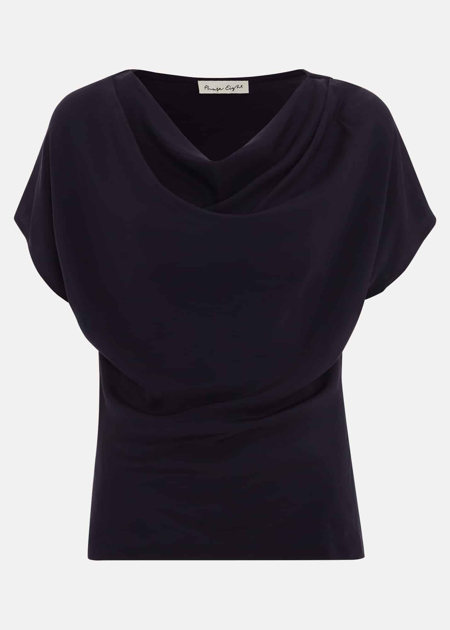 Cheryl Cowl Neck Woven Front Top