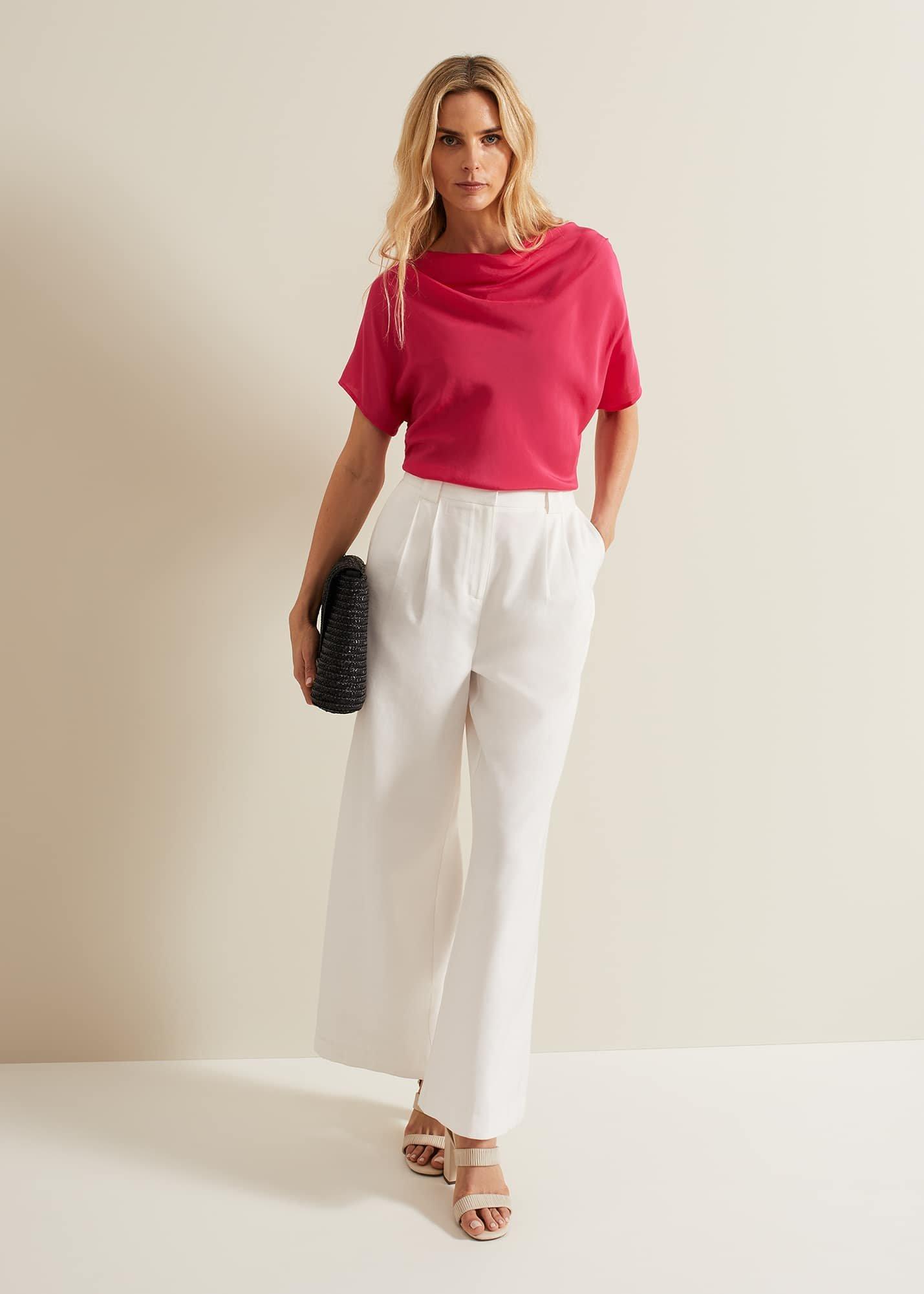 Cheryl Cowl Neck Woven Front Top