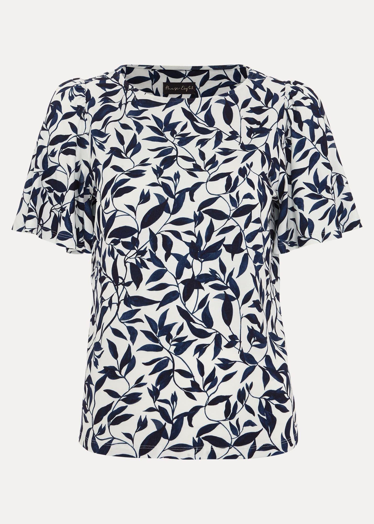 Nayana Leaf Print Top