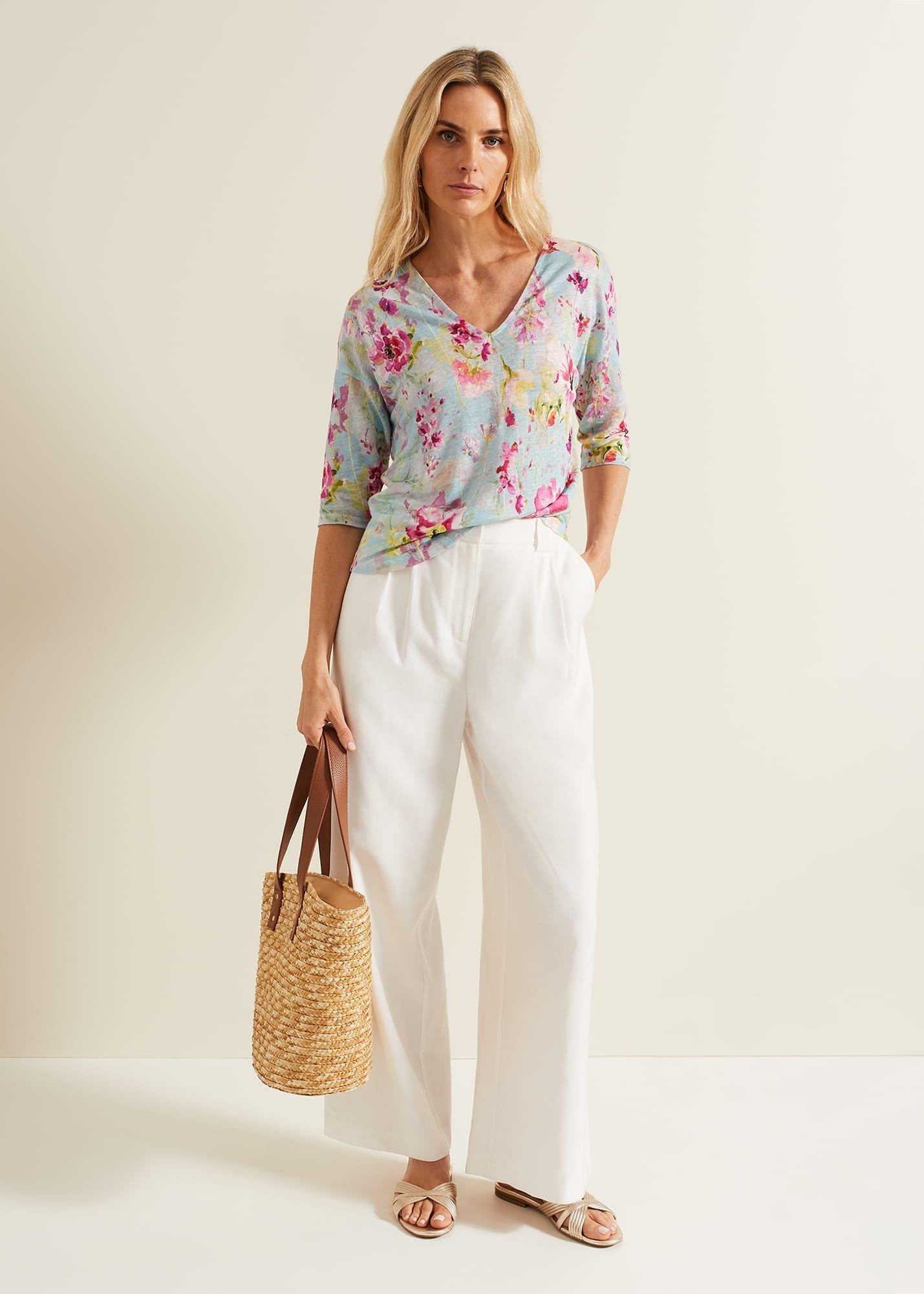 Flossie Floral Linen Top