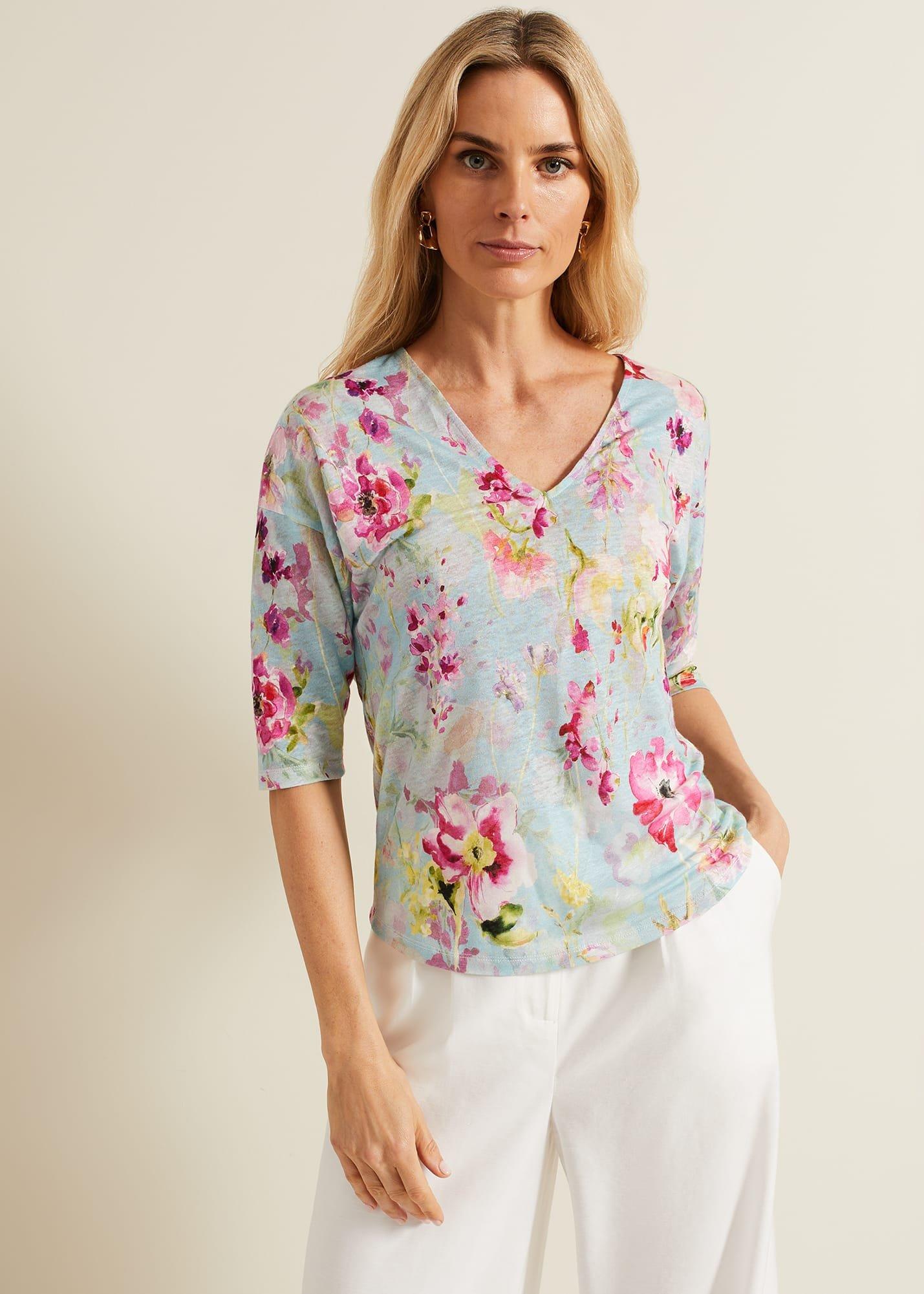 Flossie Floral Linen Top