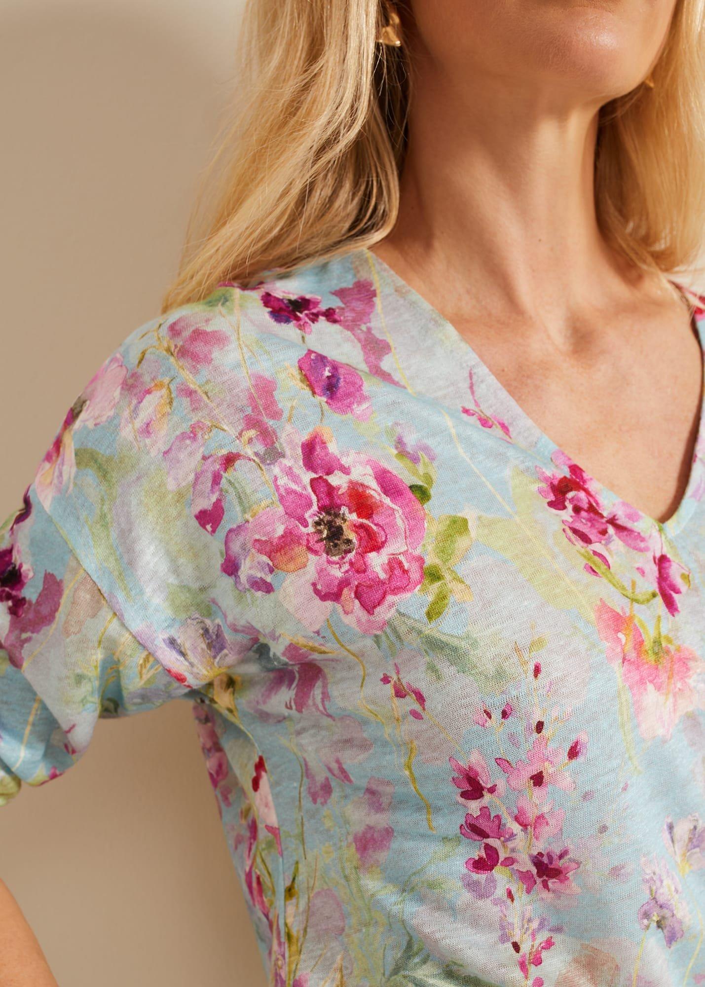 Flossie Floral Linen Top