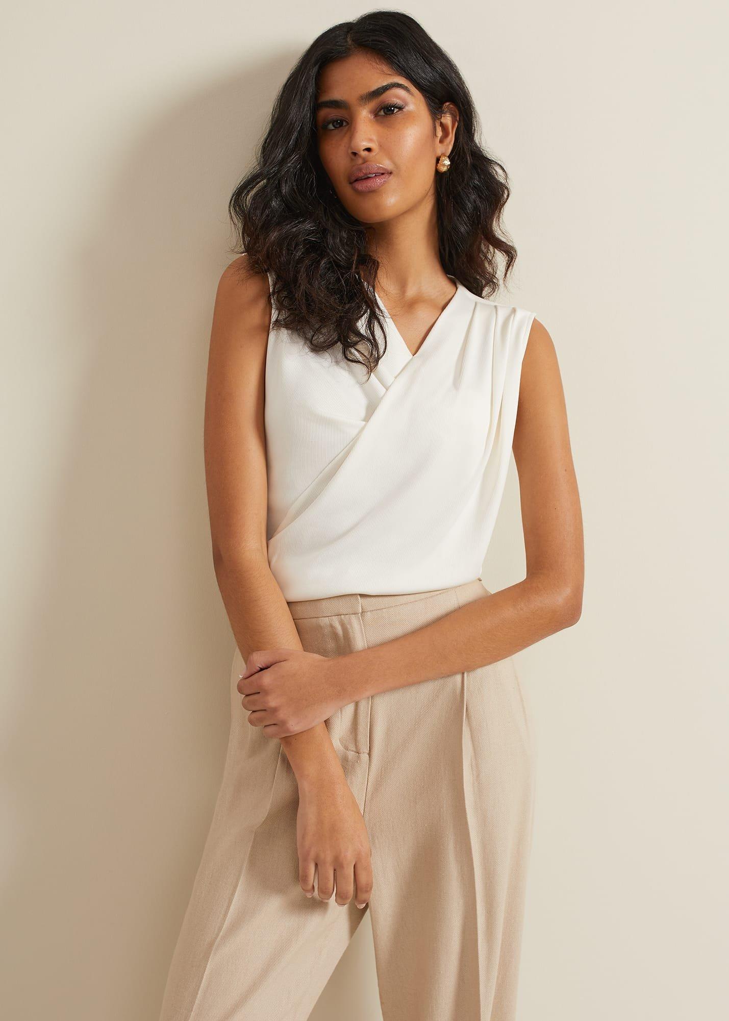 Sutton Sleeveless Drape Rib Top