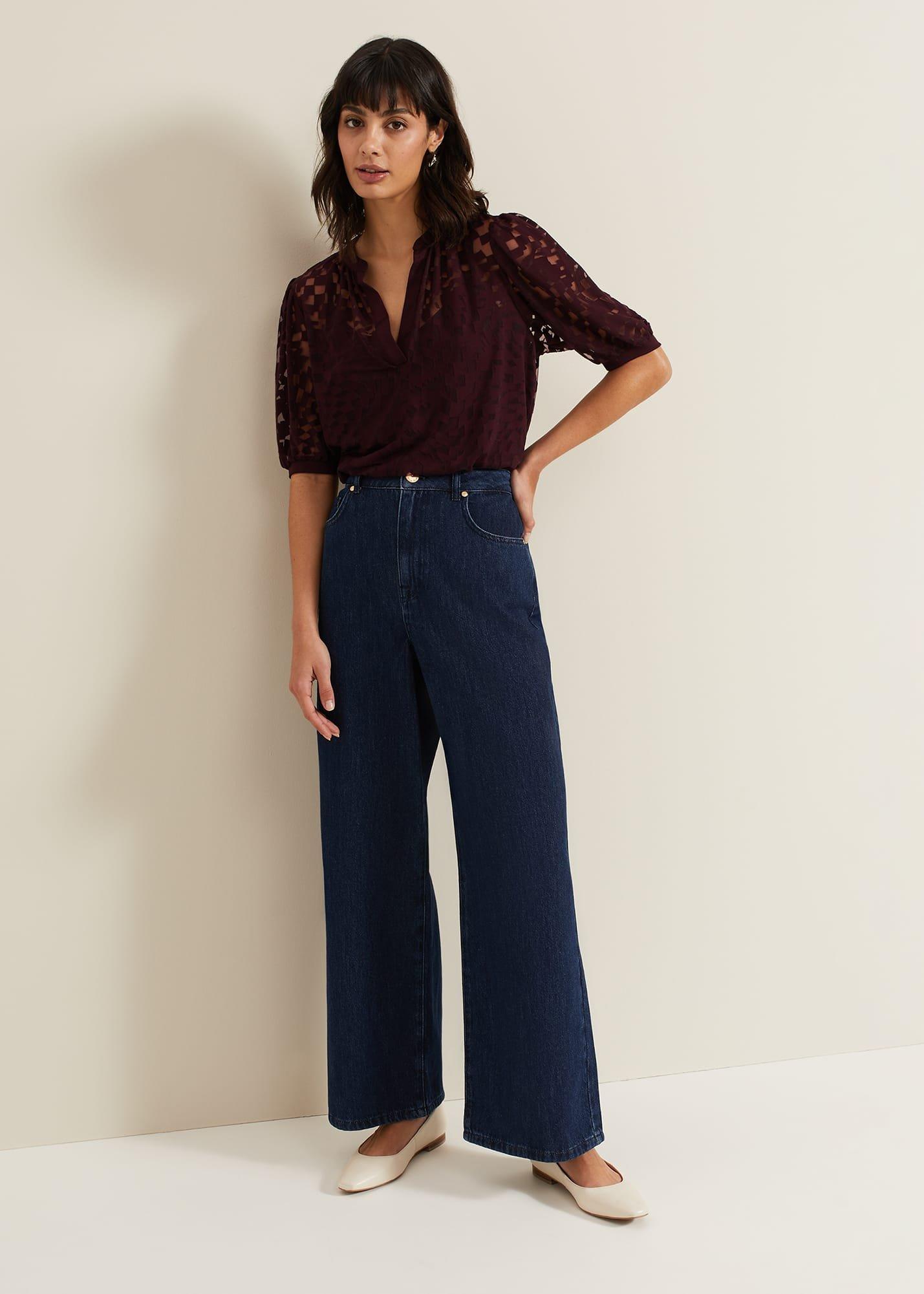 Cleo Checkered Burnout Top