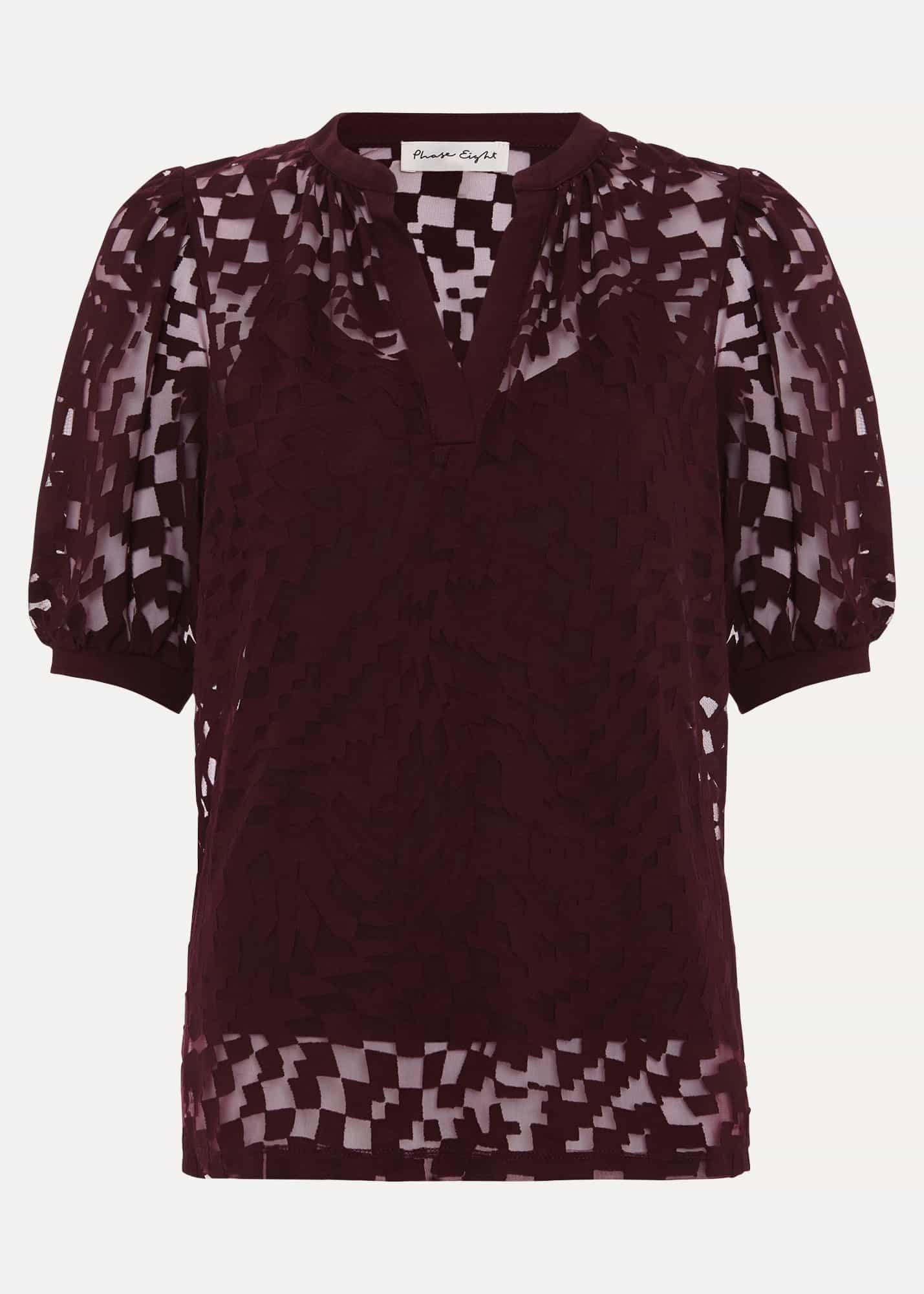 Cleo Checkered Burnout Top