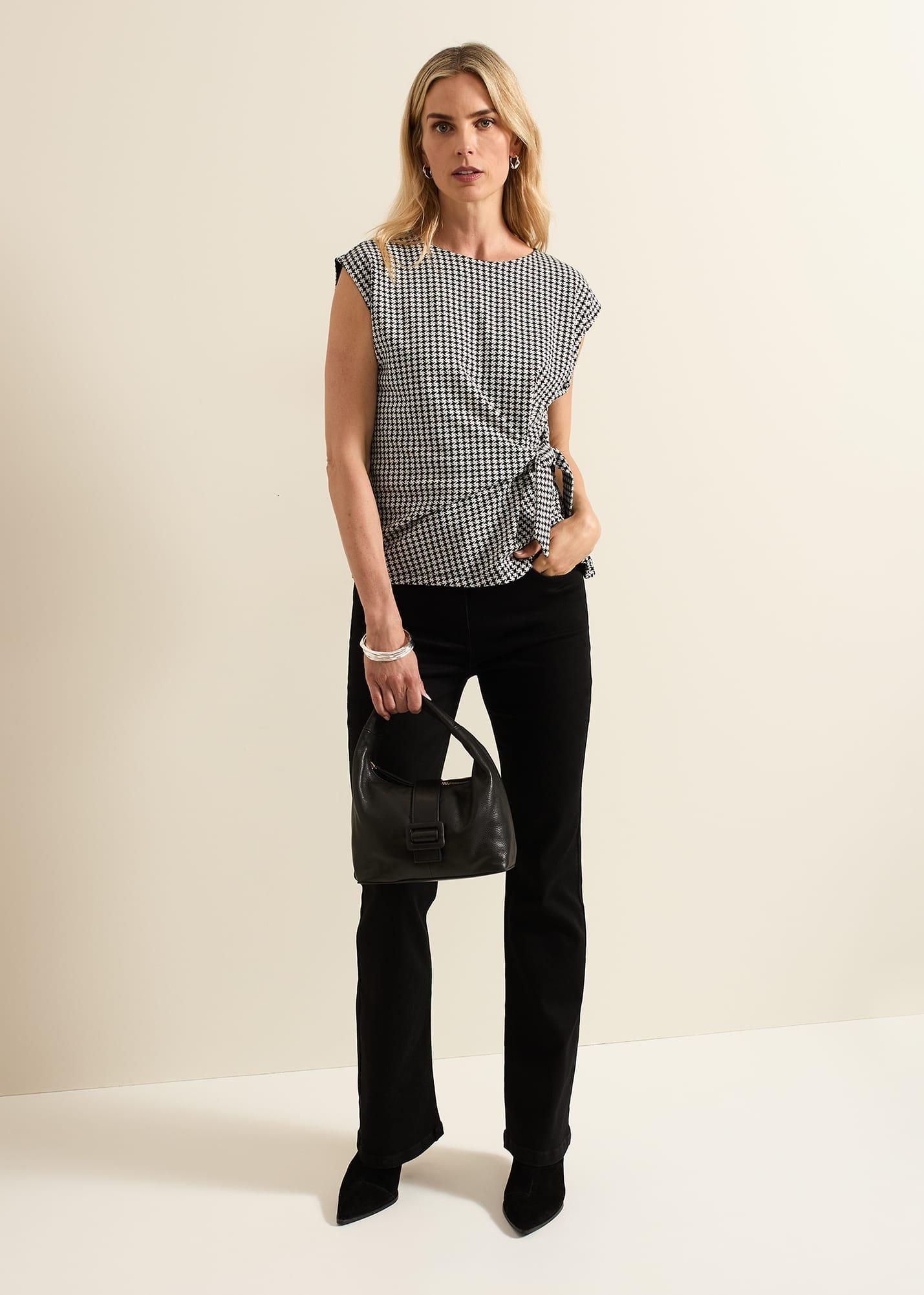 Halsey Houndstooth Jacquard Top