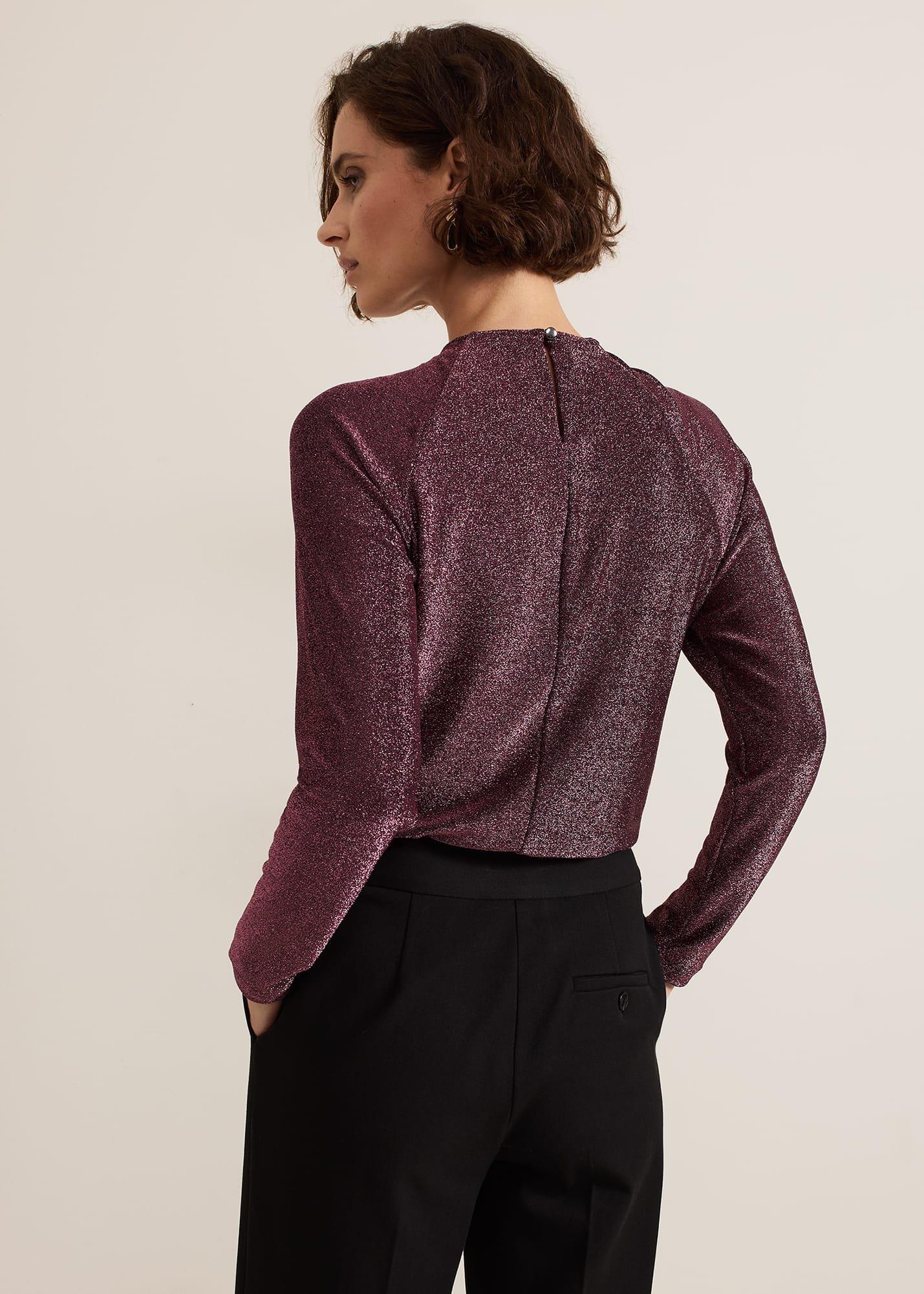 Stella Twist Neck Shimmer Top