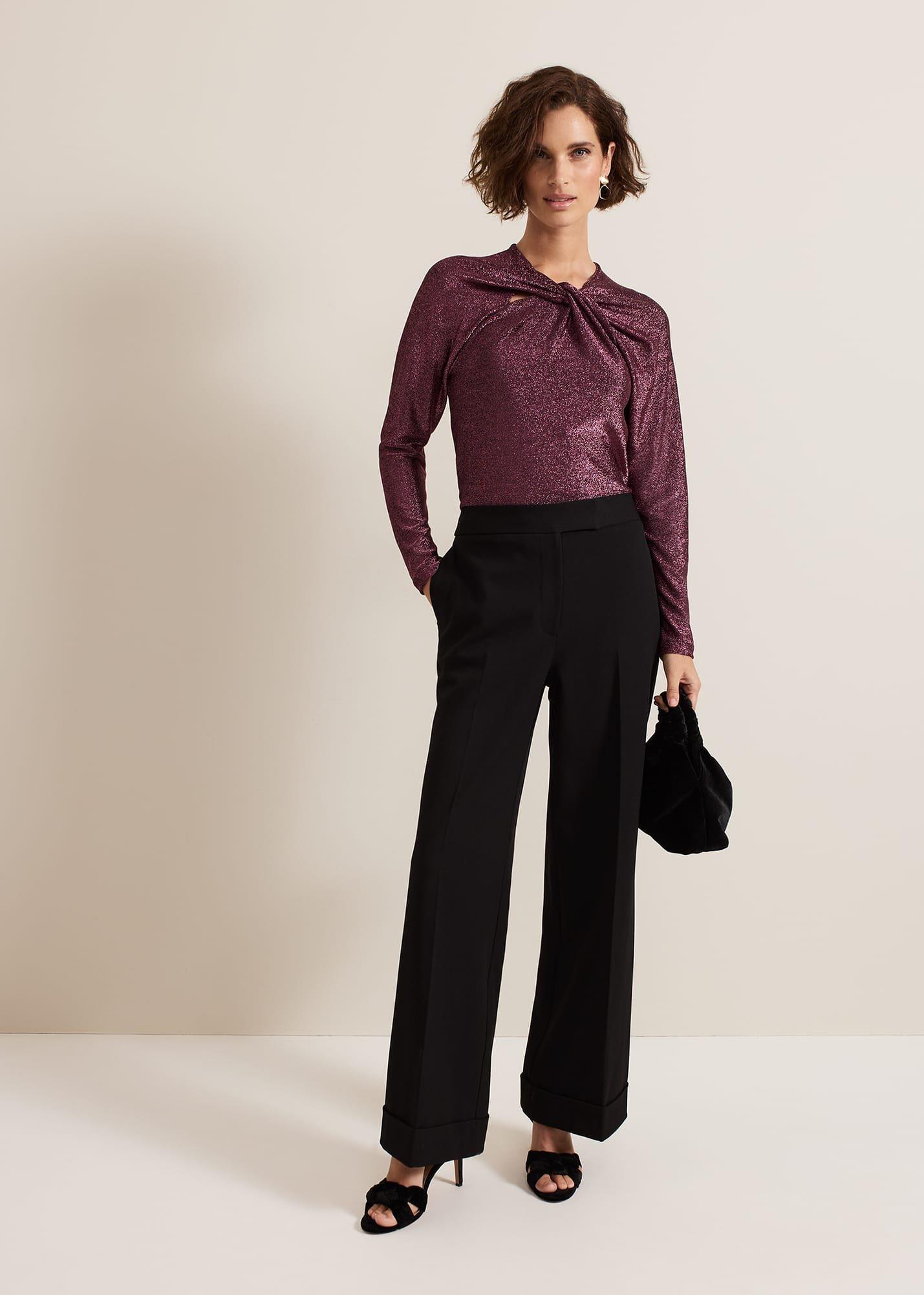 Stella Twist Neck Shimmer Top
