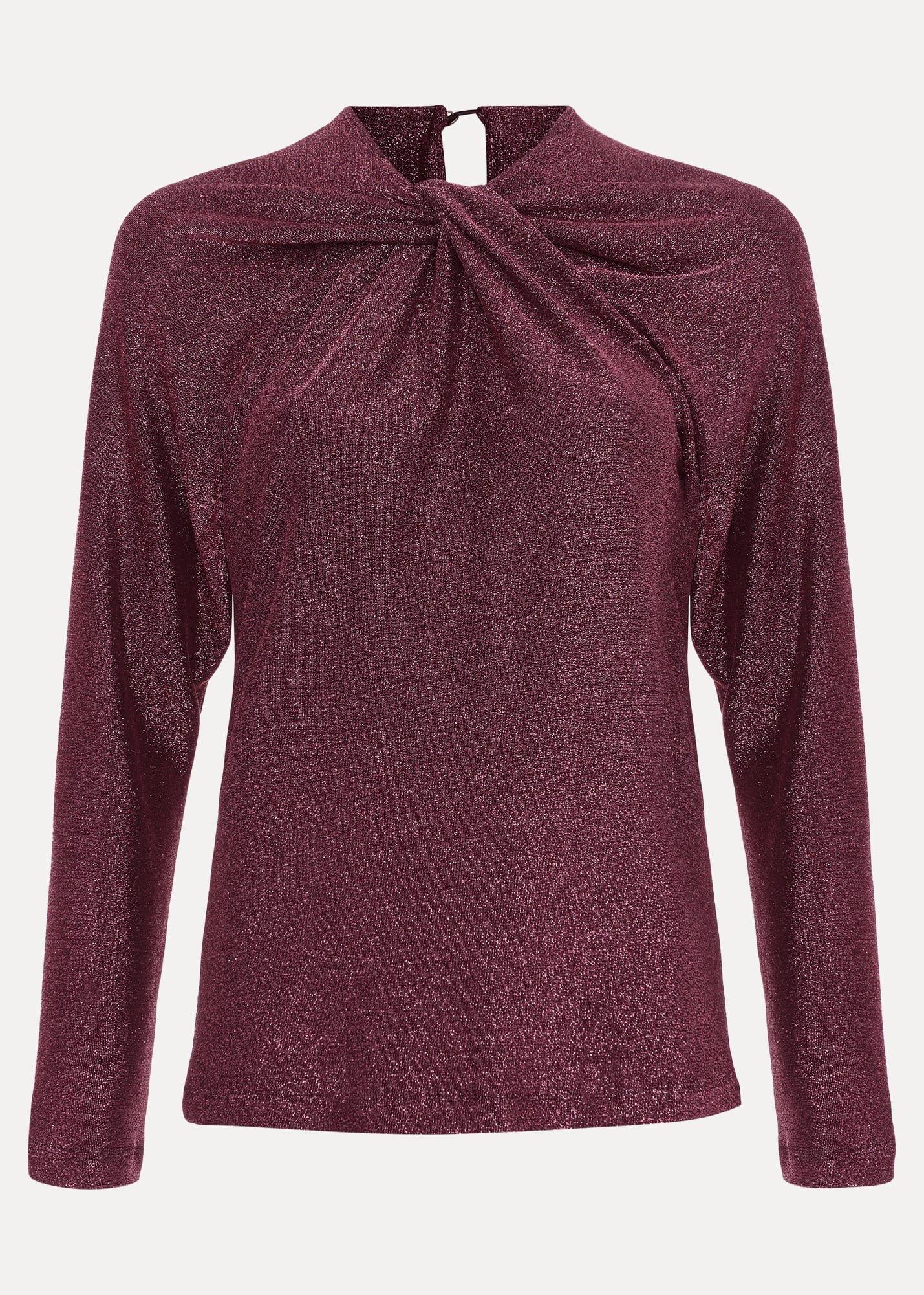 Stella Twist Neck Shimmer Top