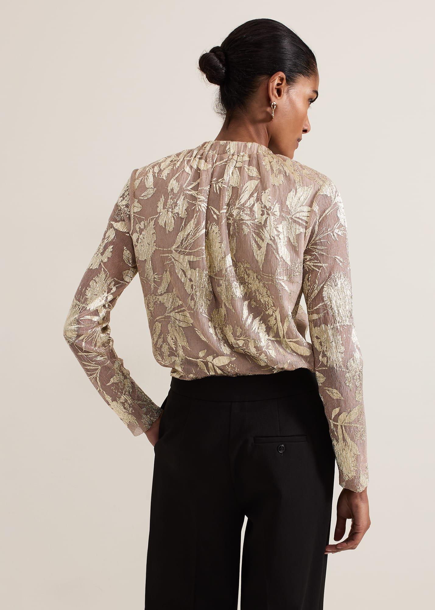 Pippa Floral Printed Plisse Top