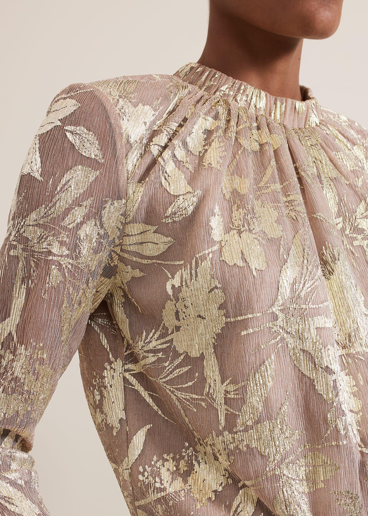 Pippa Floral Printed Plisse Top