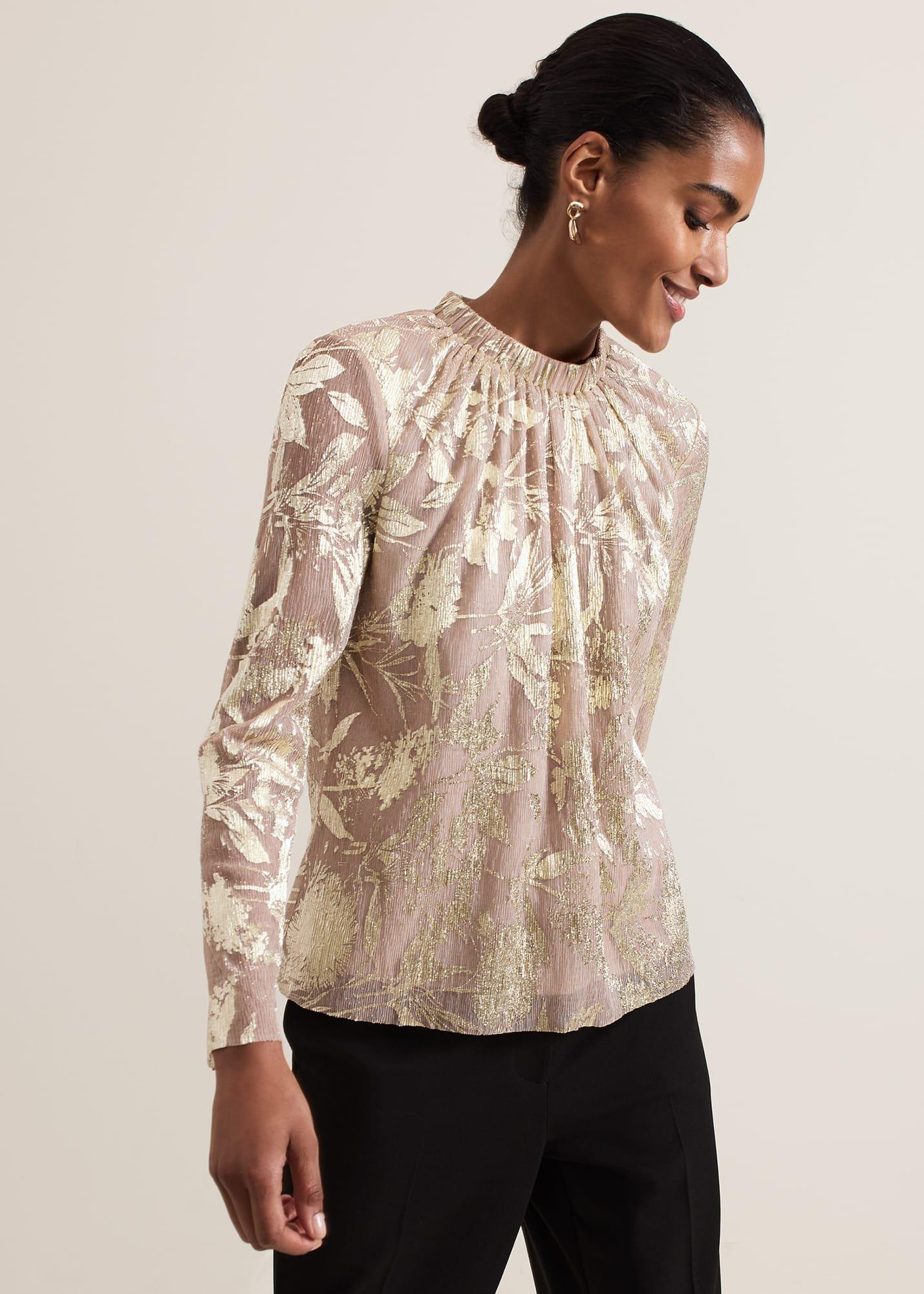 Pippa Floral Printed Plisse Top