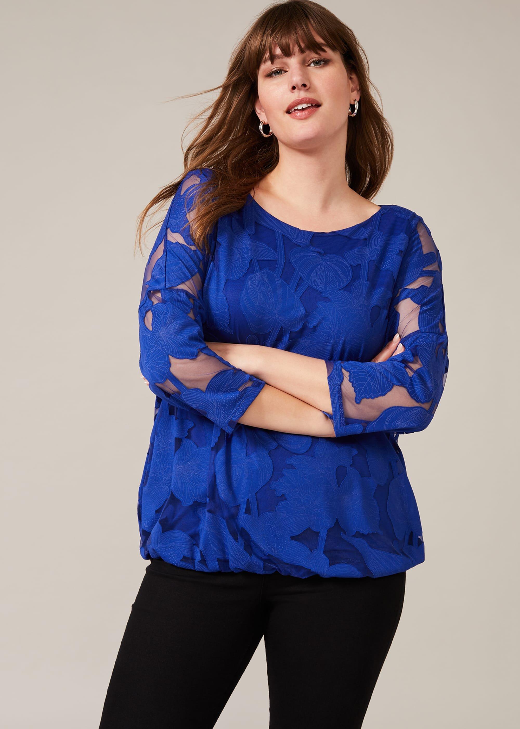 Reine Burnout Bubble Hem Top