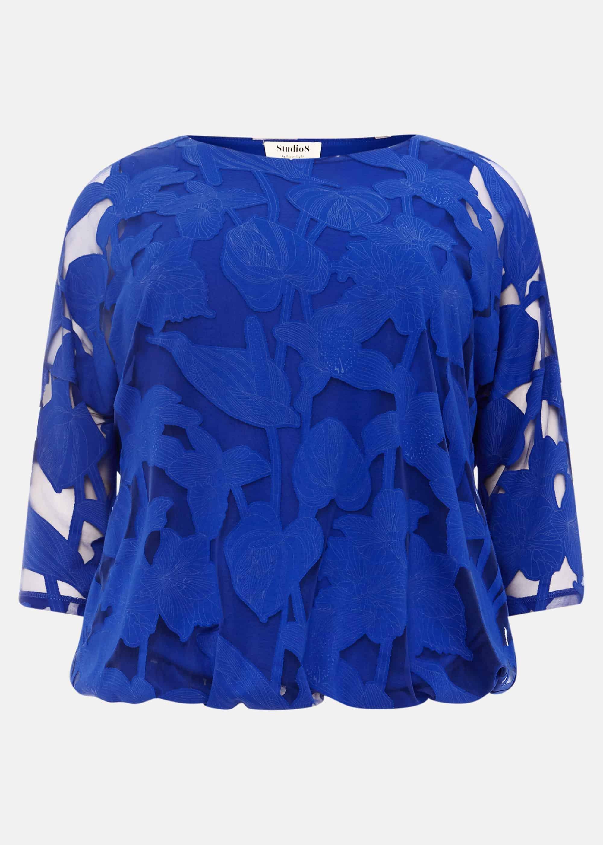 Reine Burnout Bubble Hem Top