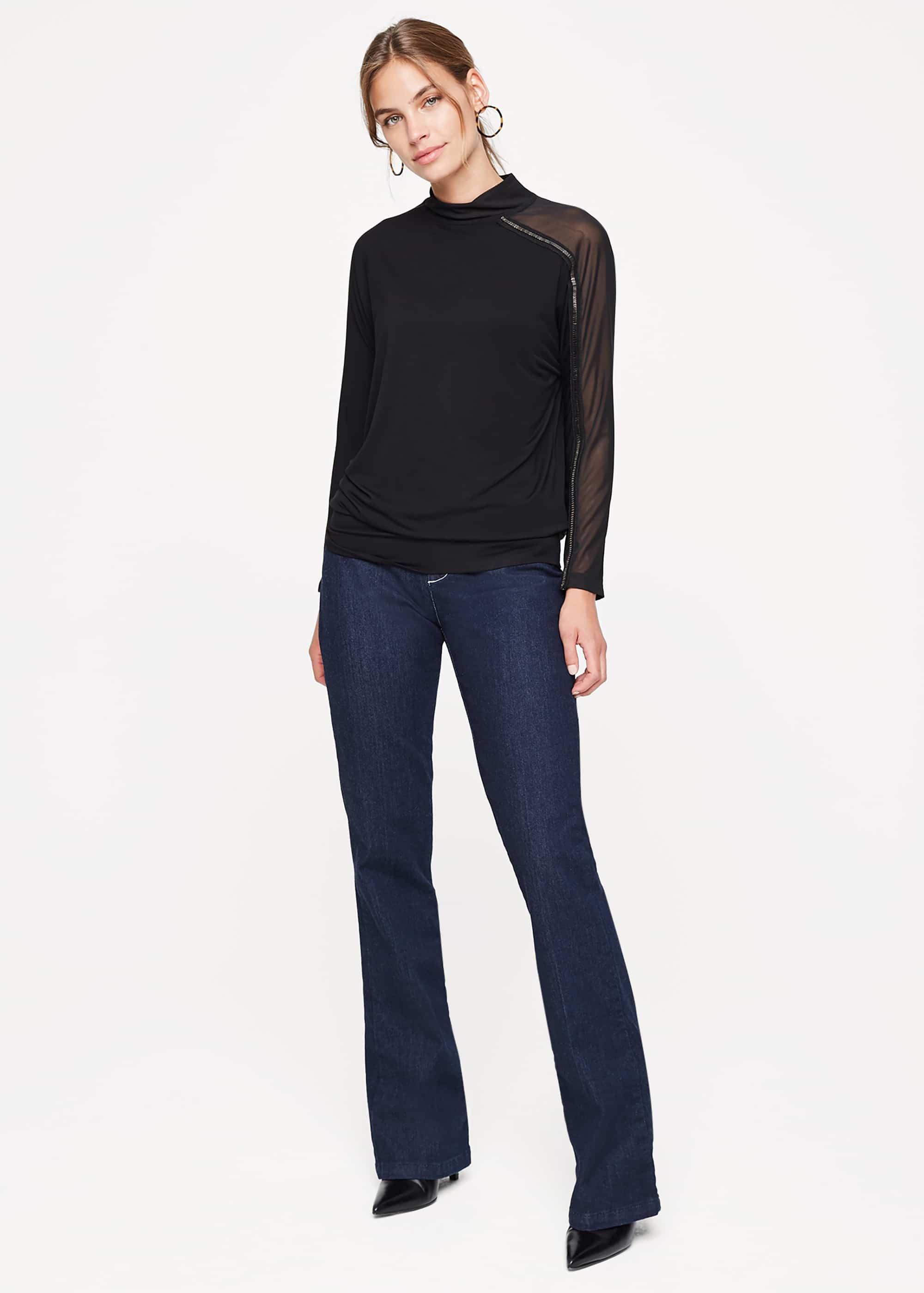 Louelle Mesh Jersey Top