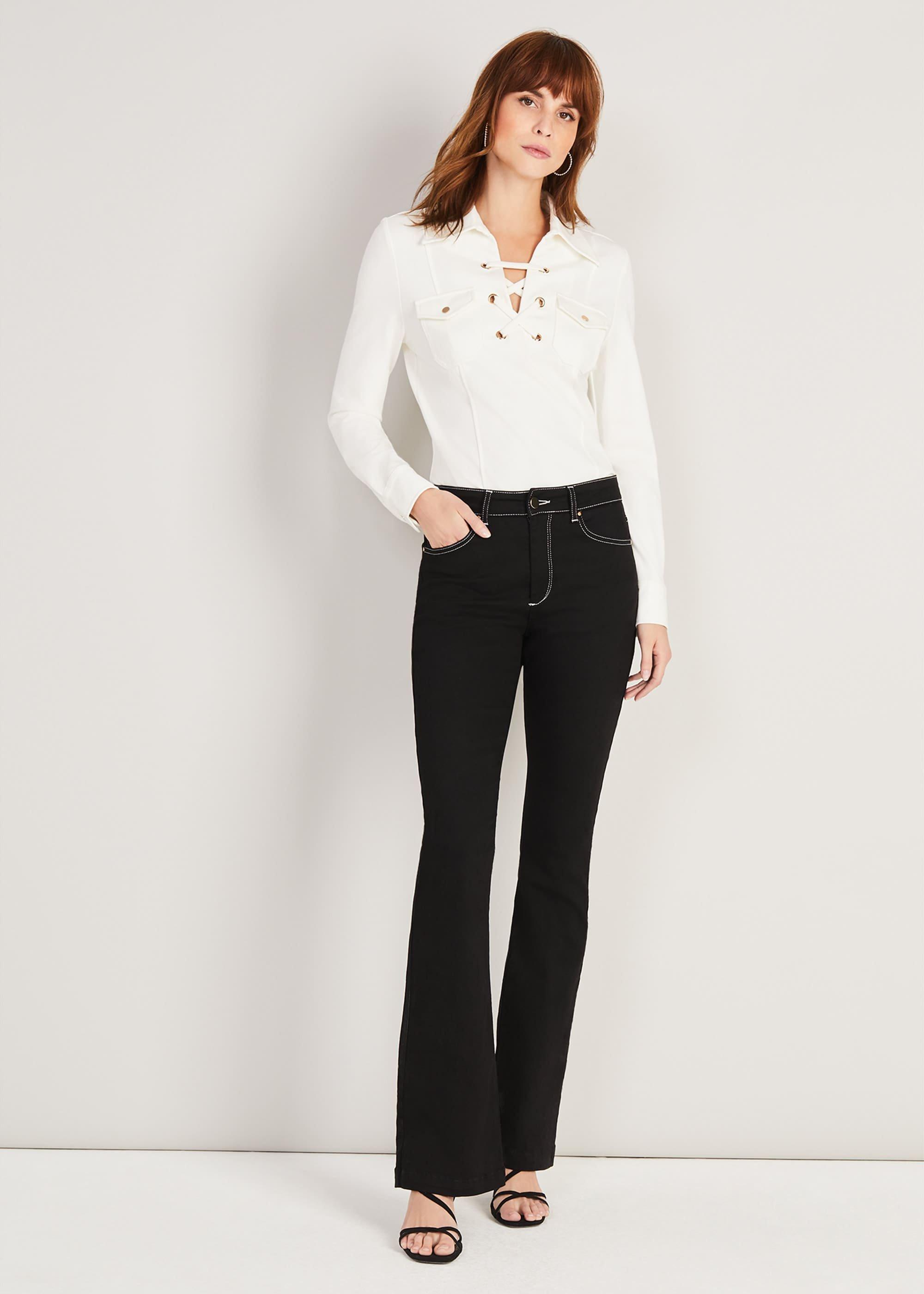 Tatum Eyelet Ponte Top
